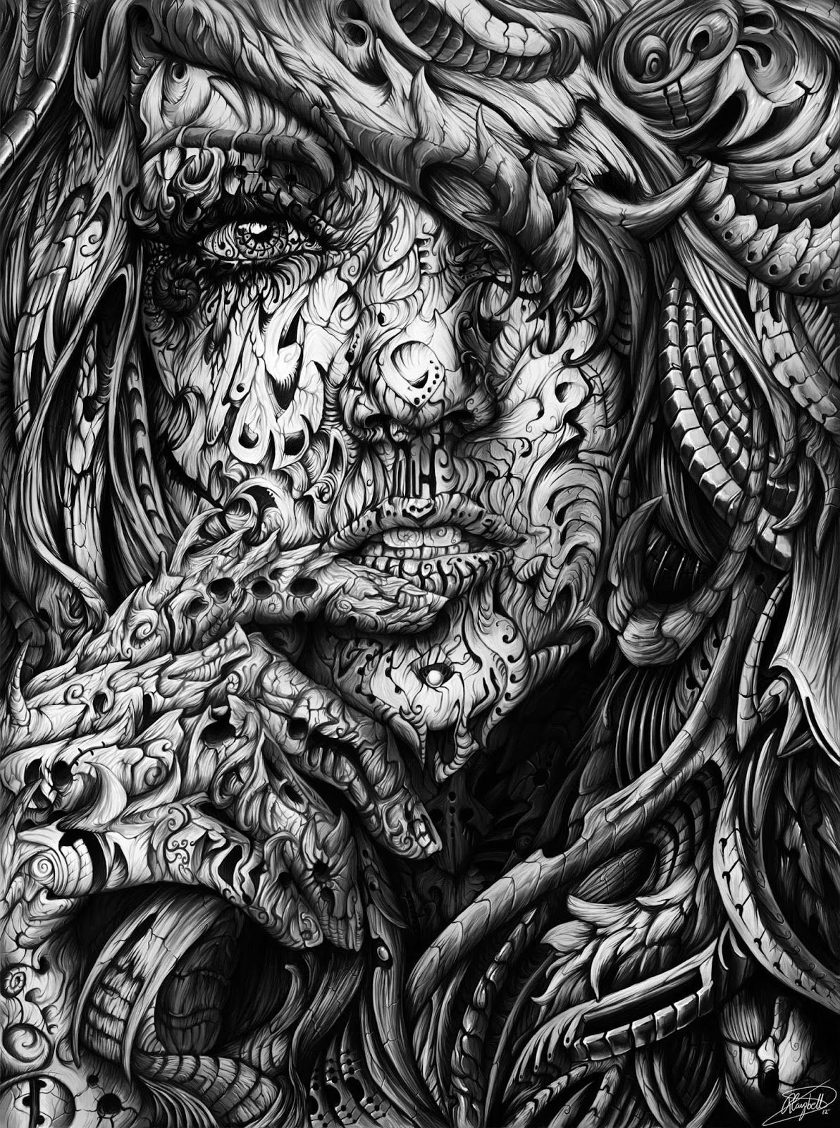 Wallpaper #2GeMA5MBSpphPi3-T7Po135 Black and White Digital Illustrations by Rene Campbell Art Art