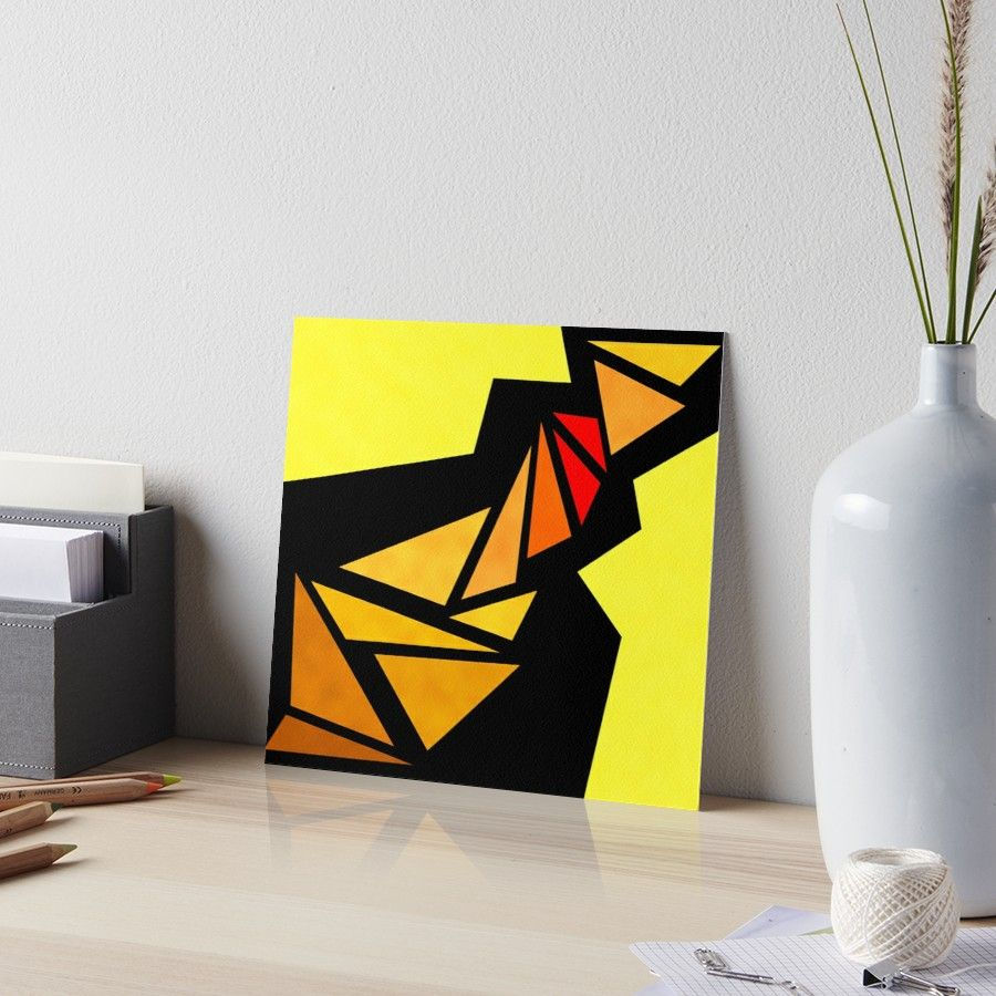 Wallpaper #_7g21pIBJvJKYCmEItw-112 Abstract Geometric Triangles Yellow and Black by Edrawings38