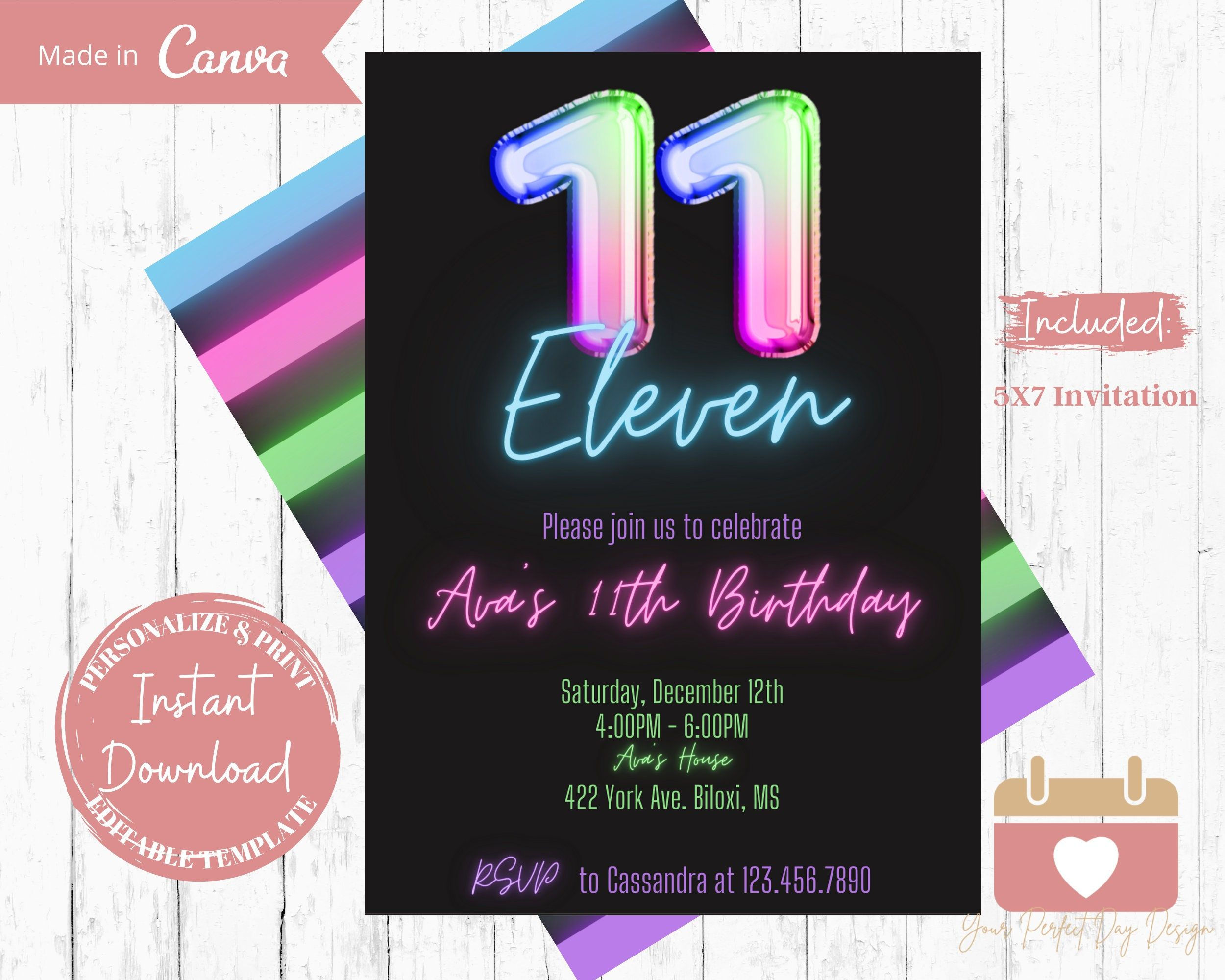 Wallpaper #9afa6 11th Birthday Invitation Templates