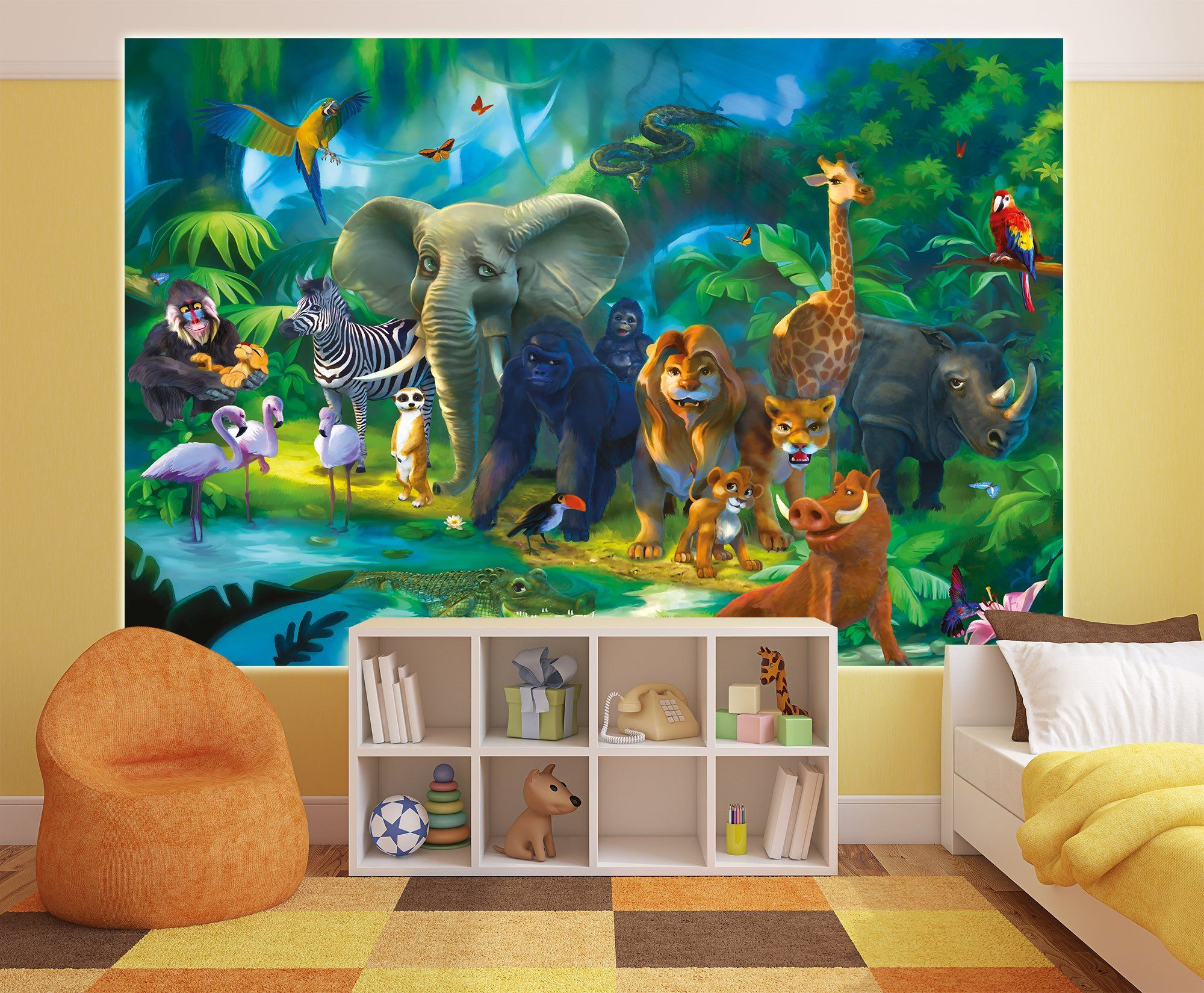 Wallpaper #qH1T8o4Bnwiau_P62QsV20 Jungle Animals Safari Wall Decoration Aeur Safari Jungle Mural a