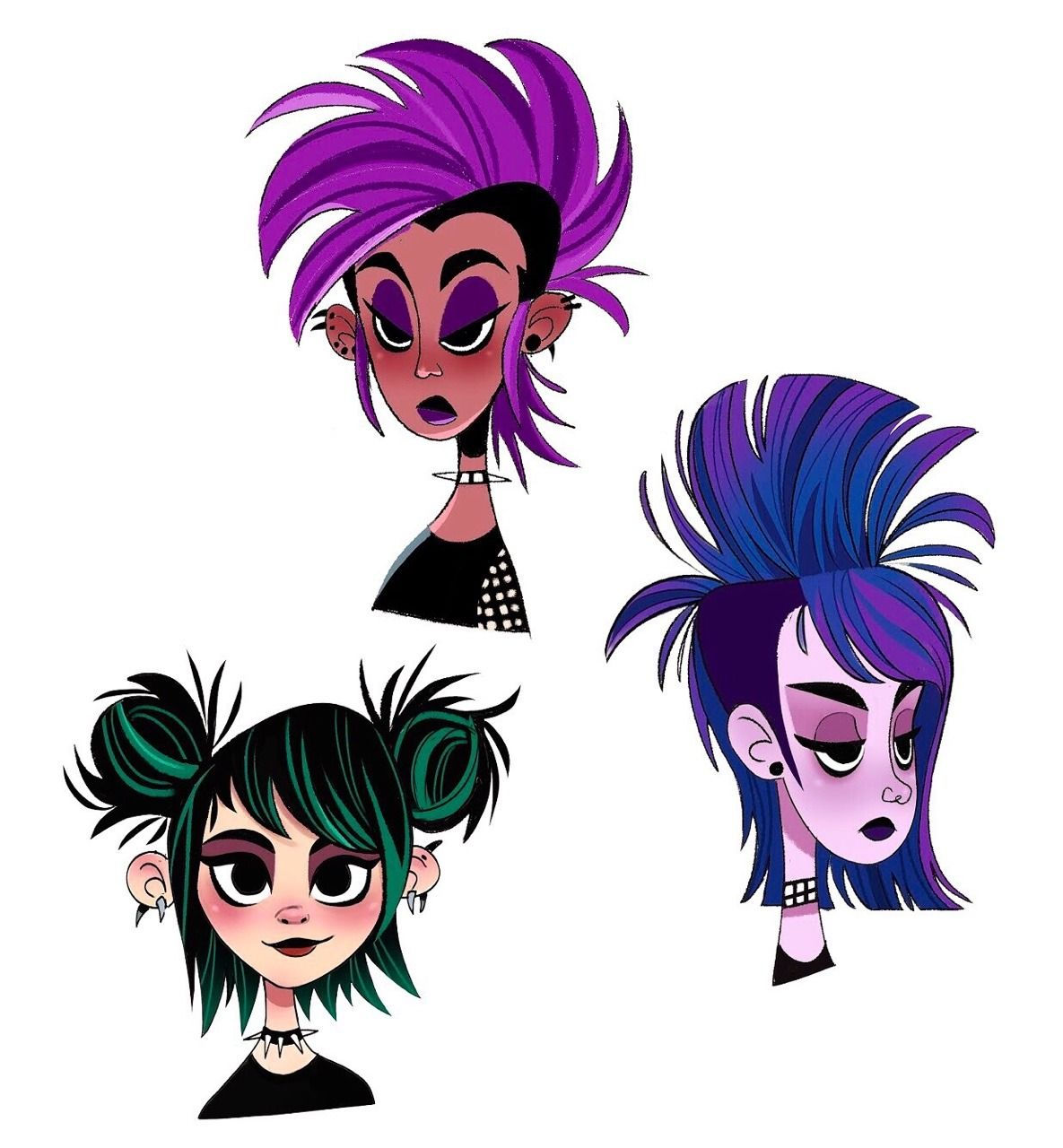 Wallpaper #59e9f Cartoon Punk Rock Hair 12381474 Vector Art at Vecteezy