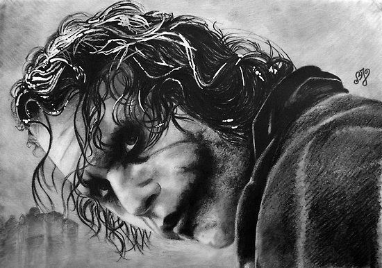 Wallpaper #pLg525IBJvJKYCmE3_XP253 Drawing of Heath Ledgers Joker Joker Art Joker Heath Joker Images