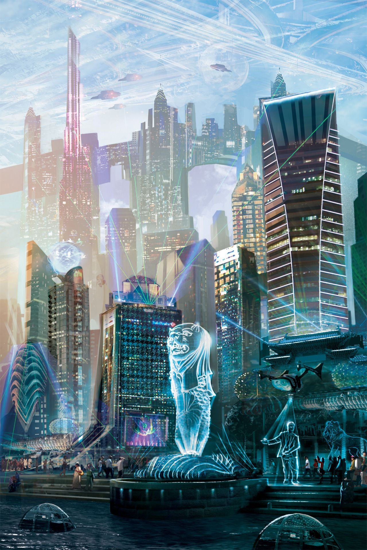 Wallpaper #AXMOgo4BFI5NbQksOhlH42 Fragments of a Hologram Dystopia Futuristic City Cyberpunk City