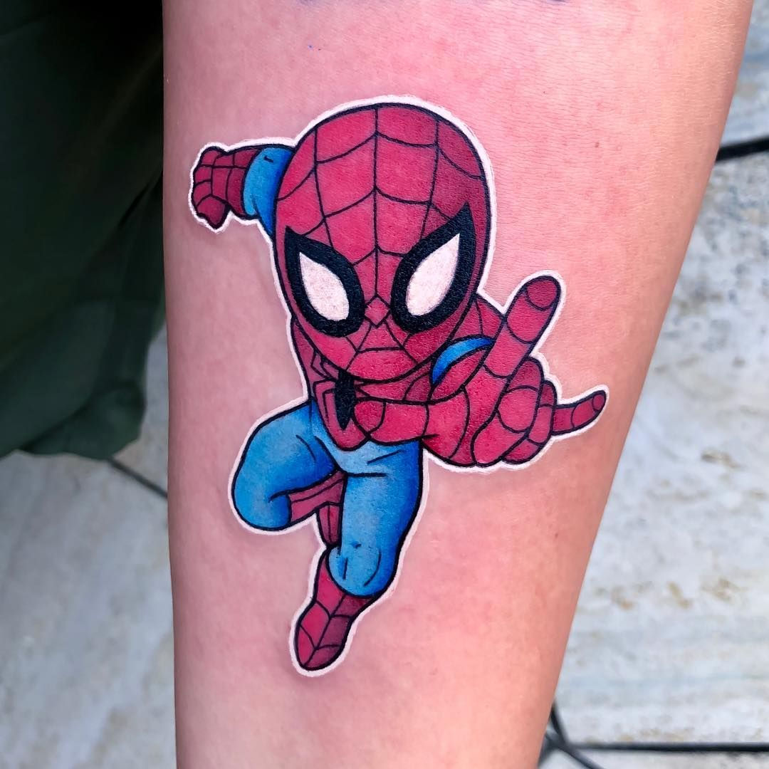 Wallpaper #OVhcNJMBzN9vxX34CTxY26 Spider Man Cartoon Tattoo Viraltattoo