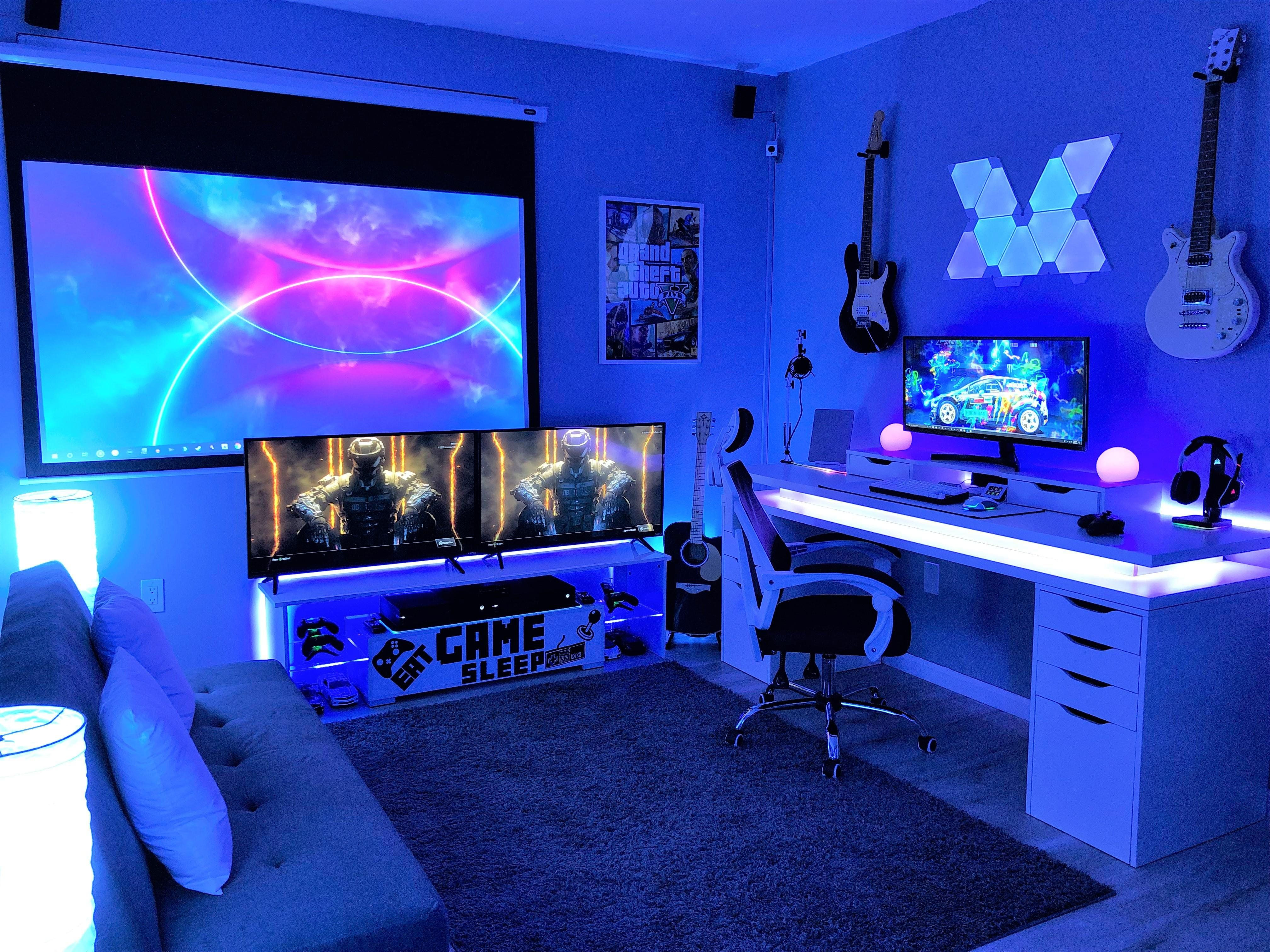 Wallpaper #Lh07LJMBlOZrFDOkAMrZ3 2030 Cool Gaming Room Setups Homyracks
