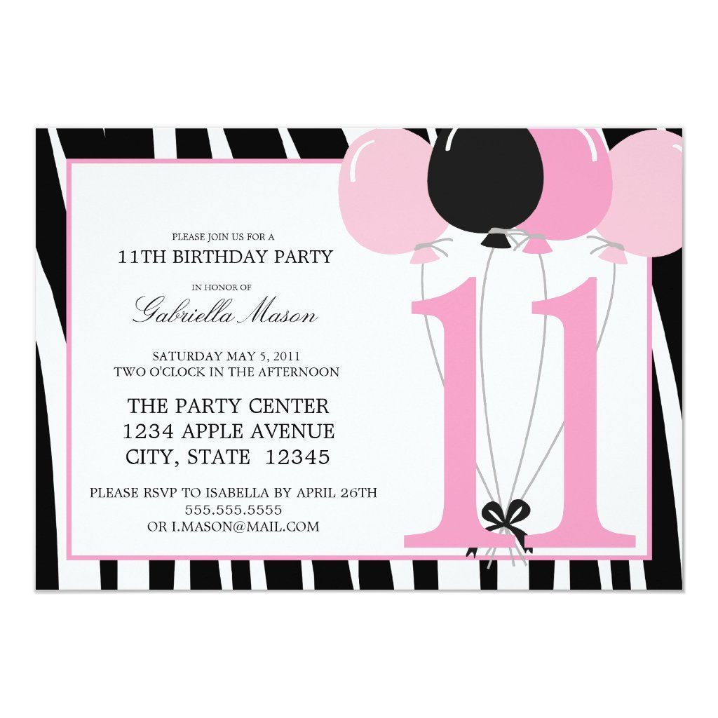 Wallpaper #9afa6 11th Birthday Invitation Templates