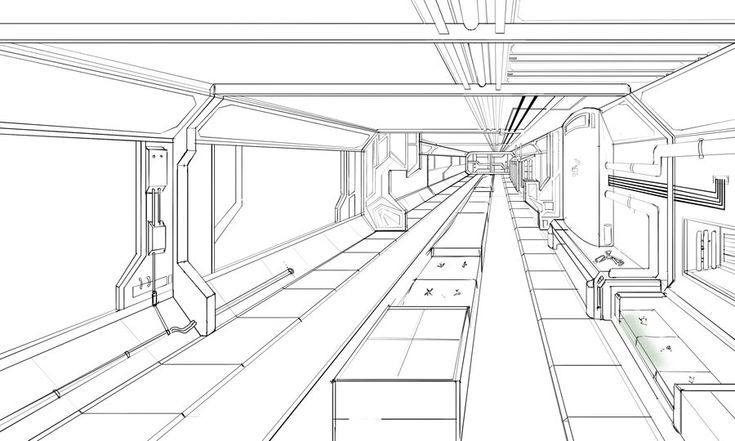Wallpaper #r7gj2JIBJvJKYCmEhOZY104 Spaceship Interior Lineart by Rymin07 on Deviantart Spaceship