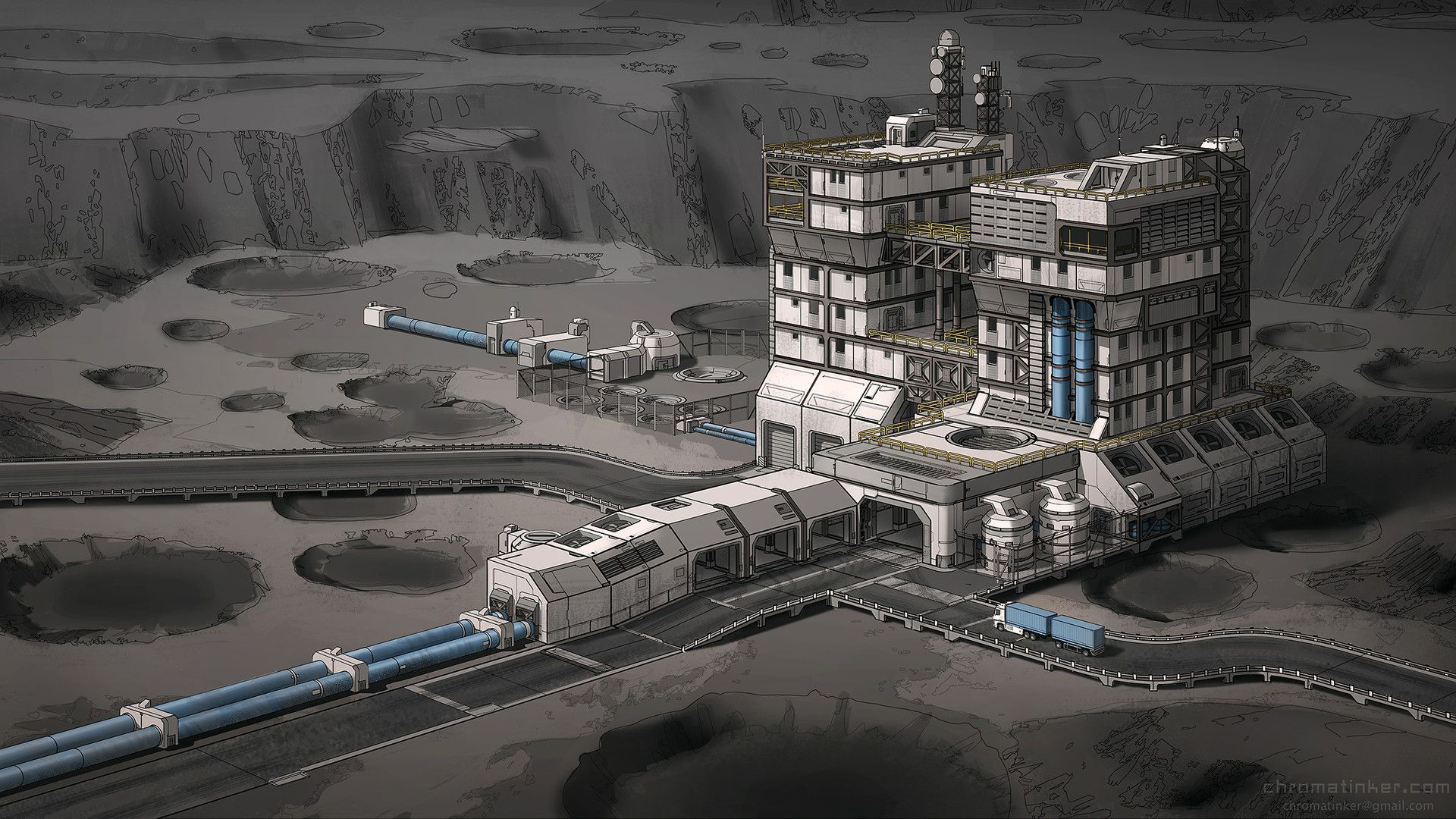 Wallpaper #NWegBpMBSpphPi3-J8JF477 Concept Art Futuristic Building