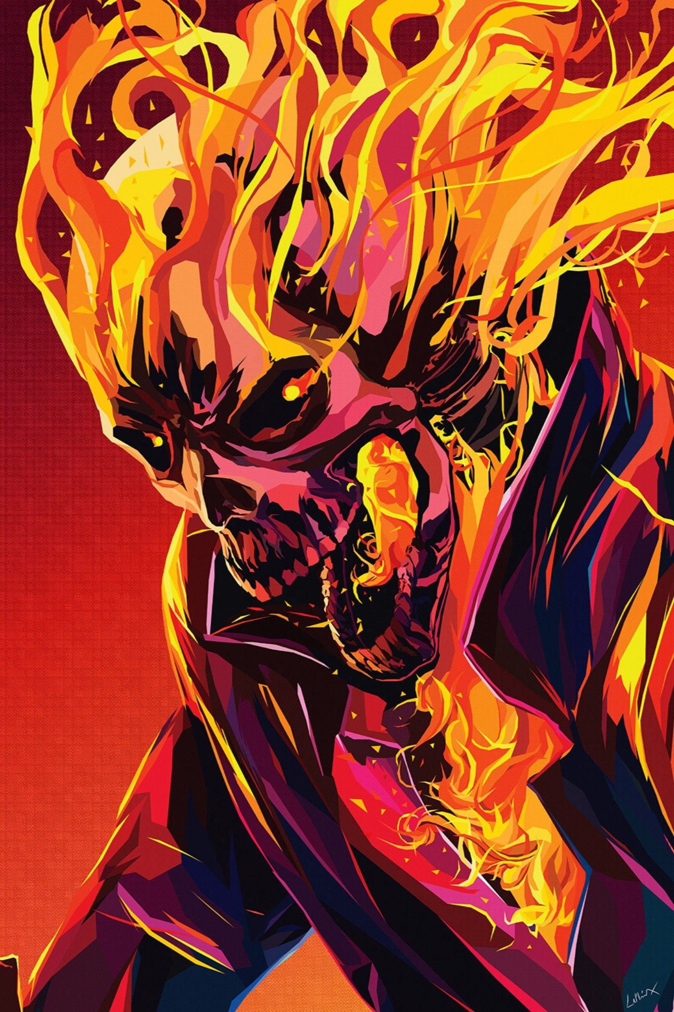 Wallpaper #4_QTOpMBKFX8bn3r23cf77 Ghost Rider 24x36 Etsy Ghost Rider Marvel Ghost Rider Wallpaper