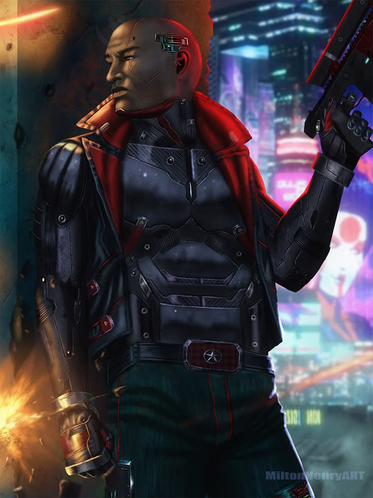 Wallpaper #SLhR2ZIBJvJKYCmEiexE118 Artstation Shootout2 Milton Henry Cyberpunk Character Cyberpunk