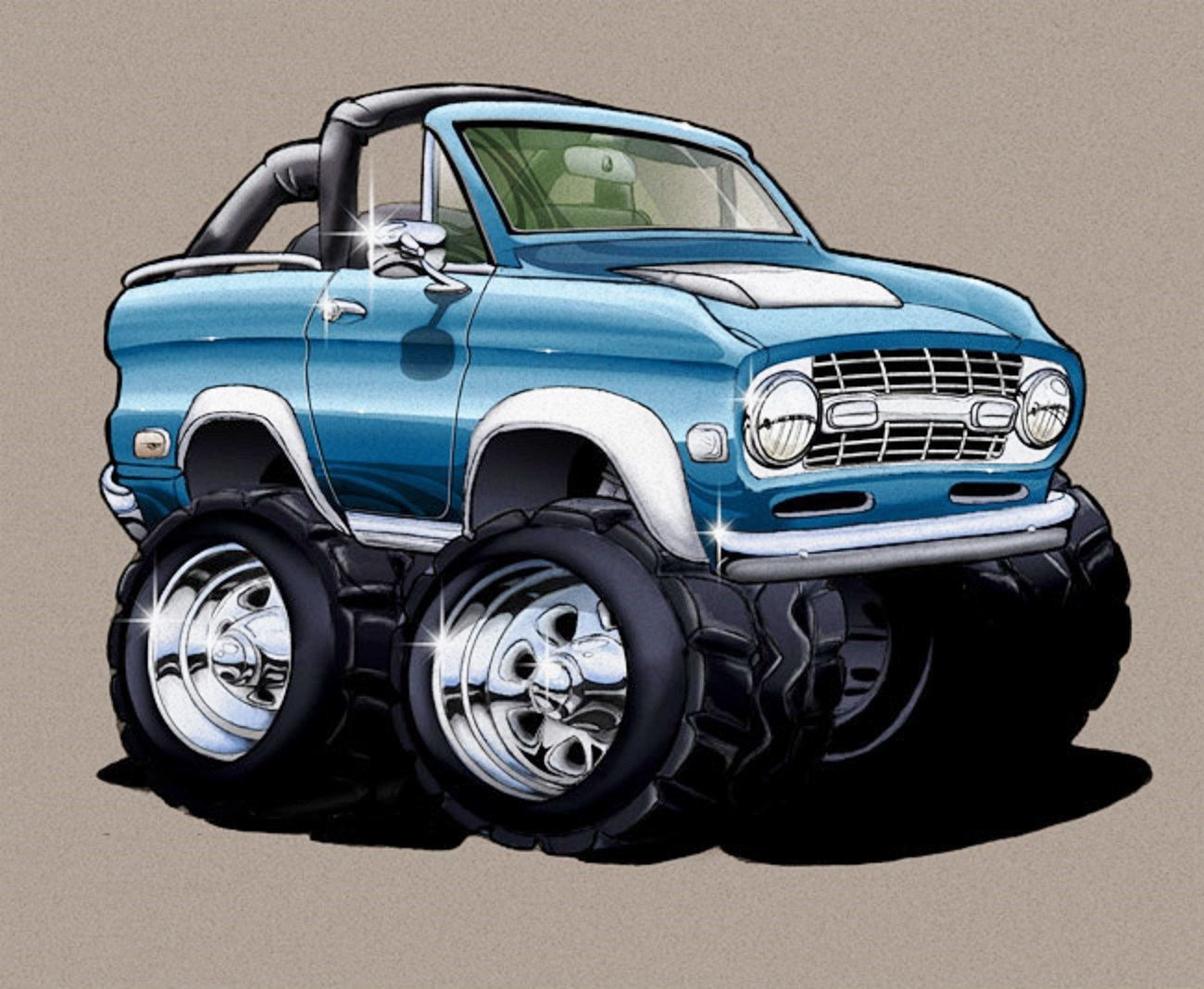 Wallpaper #KWhmFJMBSpphPi3-4wQV184 Bronco the Early Years Car Cartoon Automotive Artwork Truck Art