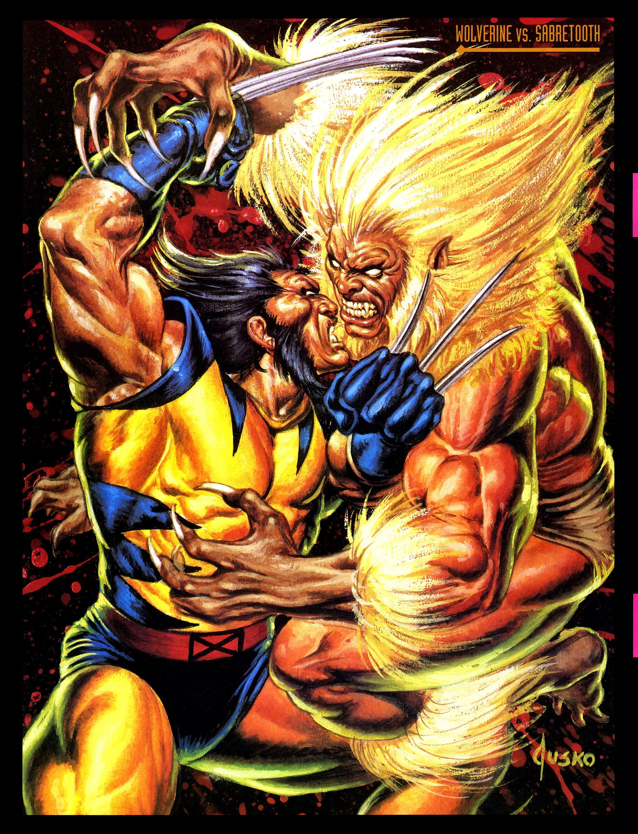Wallpaper #ARn8H48BtGB6xQ78YX3513 Wolverine vs Sabretooth by Joe Jusko Sabretooth Marvel Wolverine Art