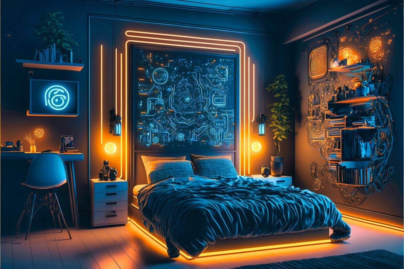 Wallpaper #3mhDIZMBSpphPi3-ky9u61 Cyberpunk Style Bedroom Designs in 2023 Futuristic Bedroom Bedroom