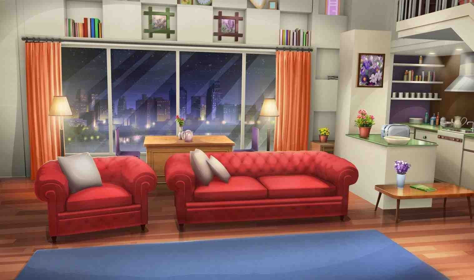 Wallpaper #MWcjC5MBSpphPi3-X9jd228 Anime Room Scenery Comfortable Living Room Beach View Interior