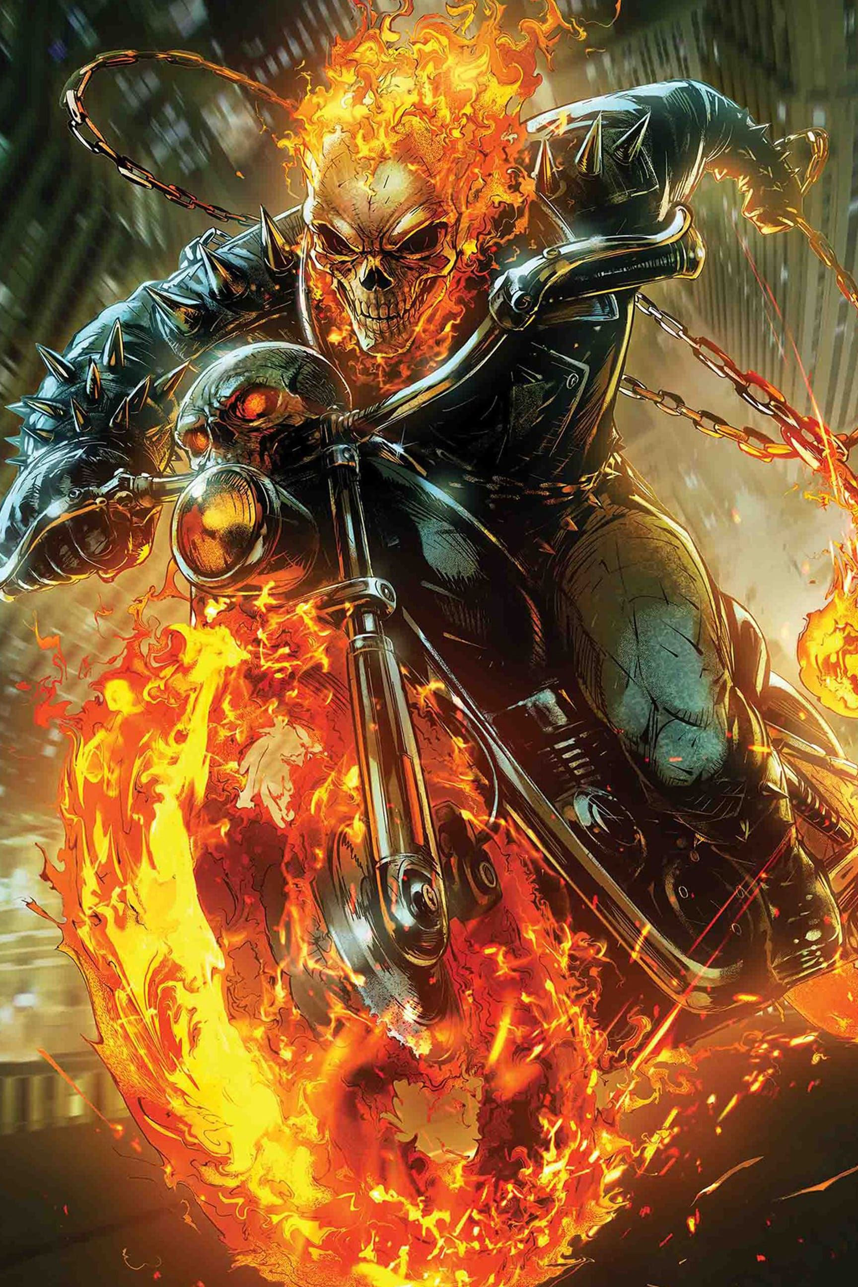 Wallpaper #8fQZOpMBKFX8bn3rGXdZ18 Ghost Rider Chain Flaming Motorcycle Poster Etsy in 2022 Ghost