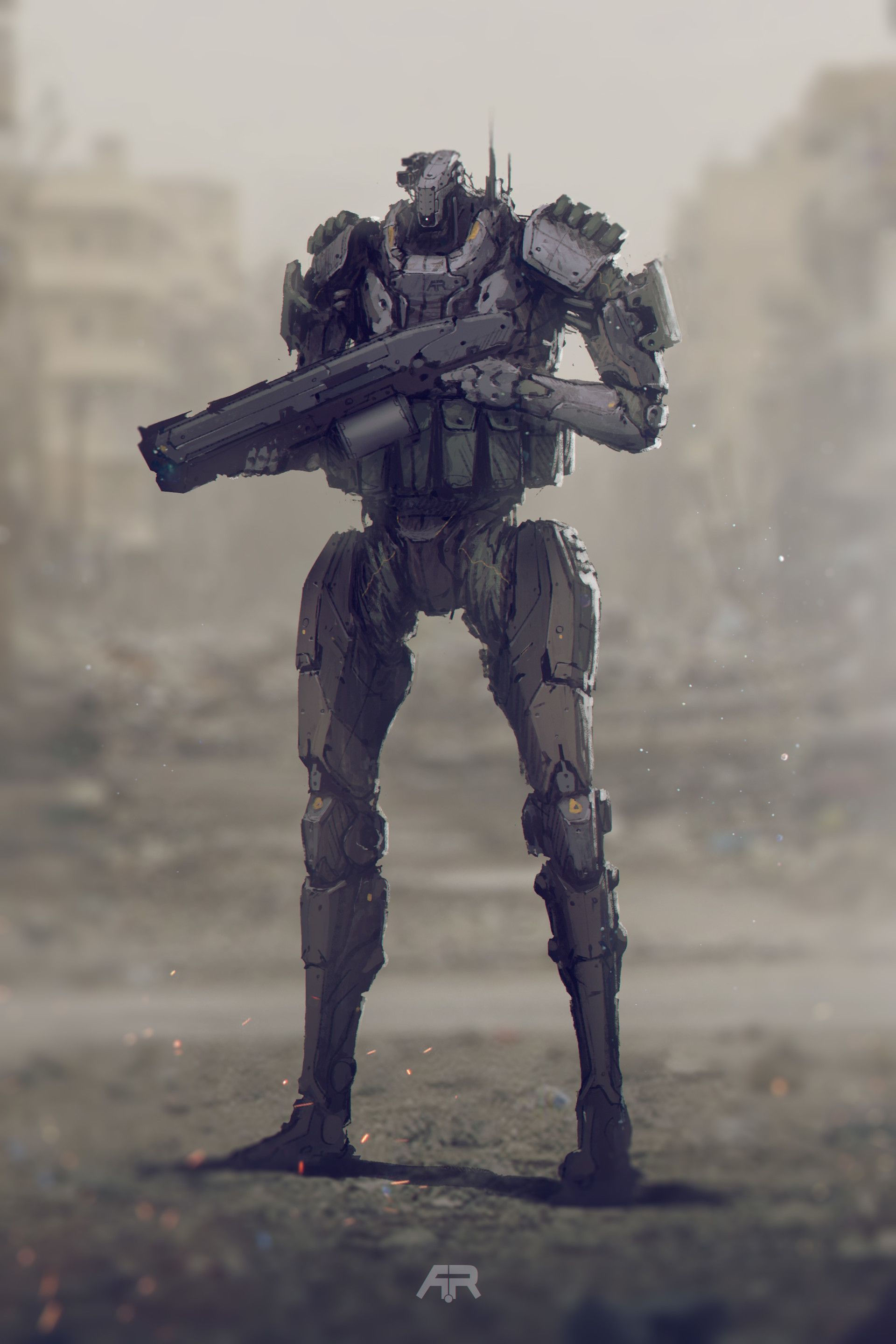 Wallpaper #FTHPNZMB5zzyi_yY1ljw41 Robot Andrey Terentev Combat Robot Robots Concept Futuristic Robot