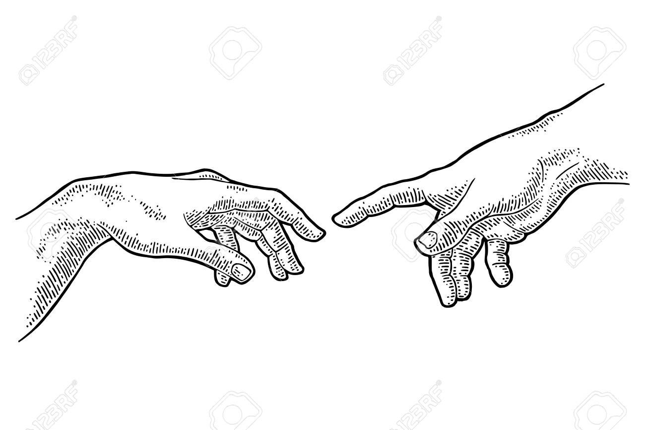 Wallpaper #_GfQEZMBSpphPi3-c_iD266 Male Finger Pointing Touch God Hand the Creation of Adam Stock Vector