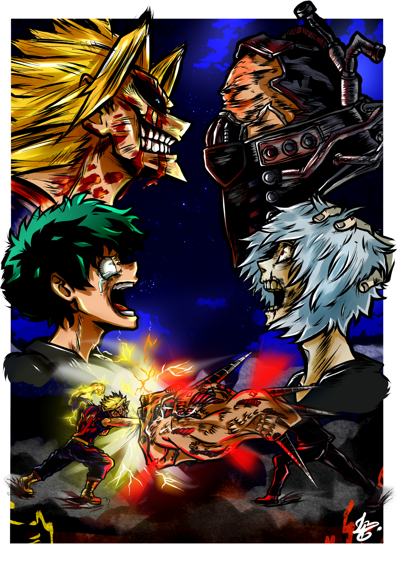 Wallpaper #FWex6pIBSpphPi3-lEi-88 All Might vs All for One by Thefamousbrenner on Tumblr Buko No Hero