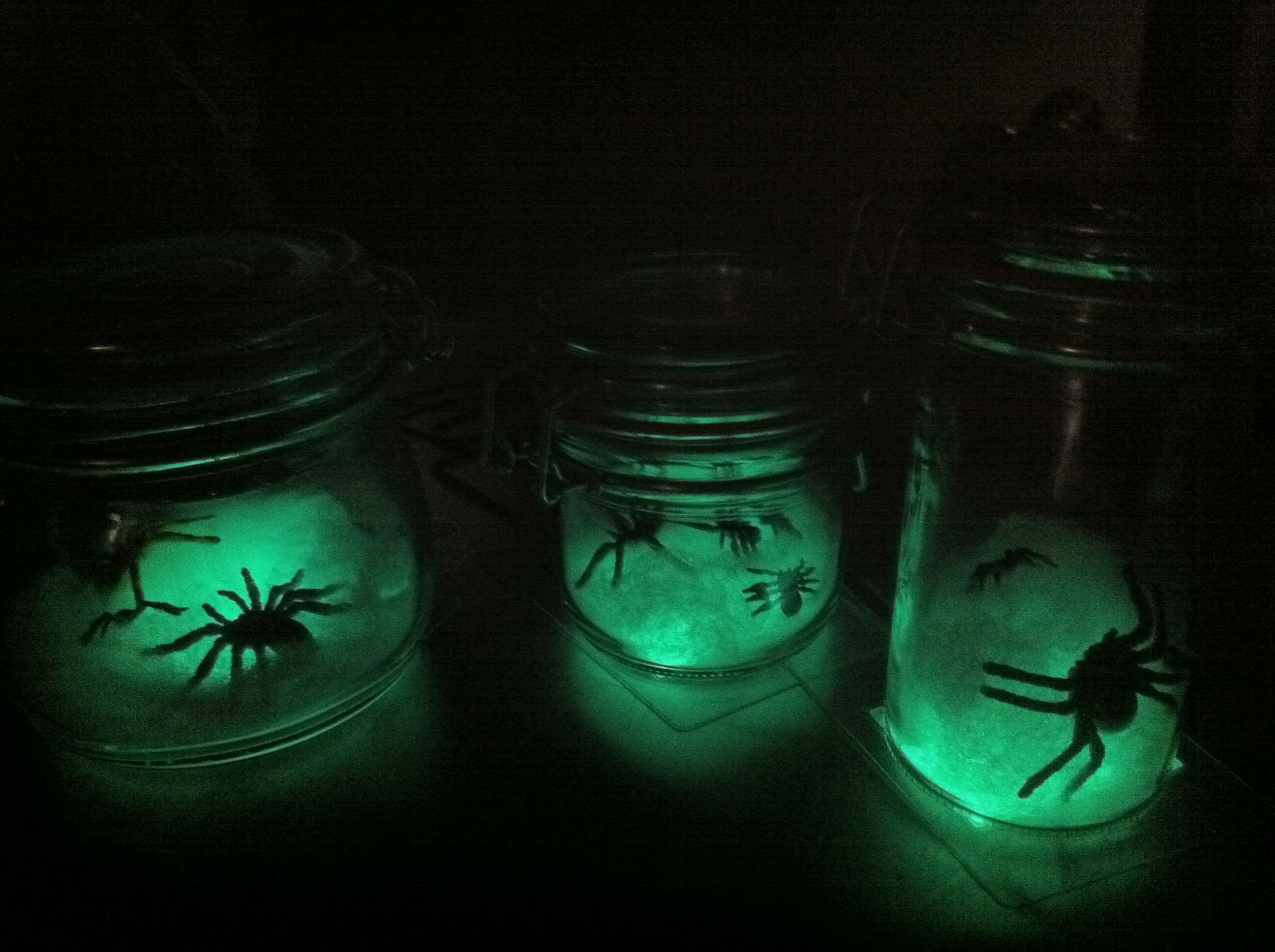 Wallpaper #XPTBOZMBKFX8bn3rFHcU299 Beware of Spiders in Glowing Jars Halloween Party Night Glow Jars