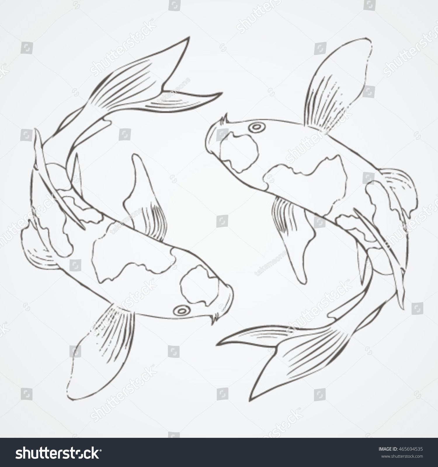 Wallpaper #4f2e6 Koi Fish Heart Original Watercolor Painting Etsy