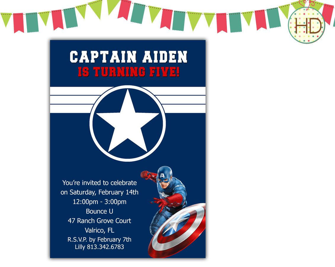 Wallpaper #i2cP5pIBSpphPi3-eTKB26 Captain America Invitation Avengers Superhero Invitation Captain