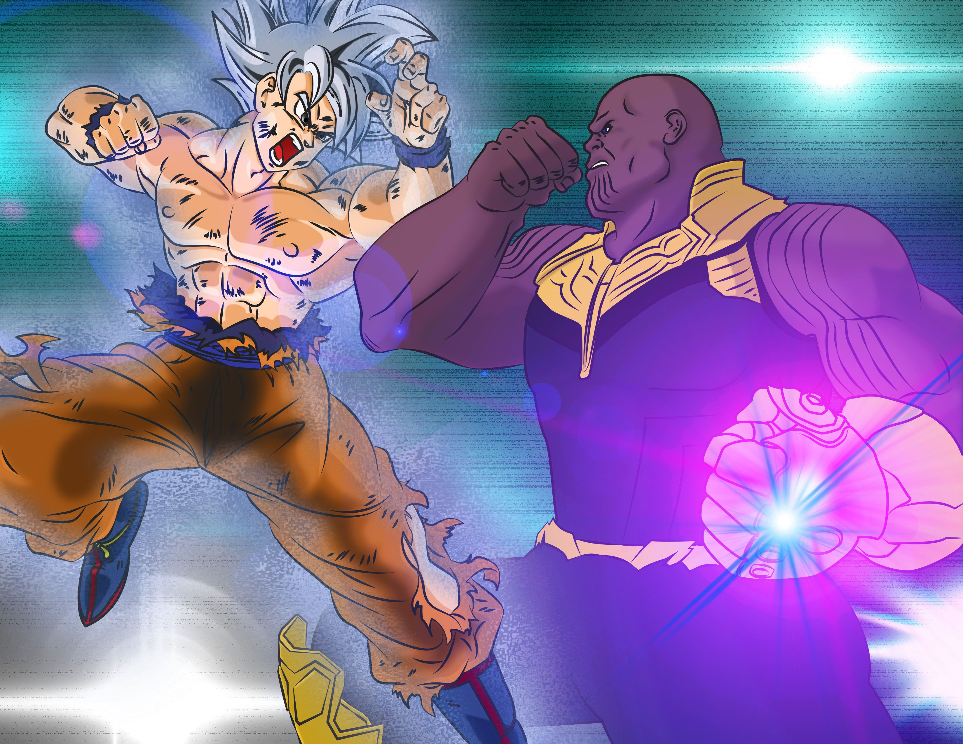 Wallpaper #CqUOOJMBVBiSkHCaOI2c381 Ultra Instinct Goku vs Thanos Goku vs Anime Anime Characters