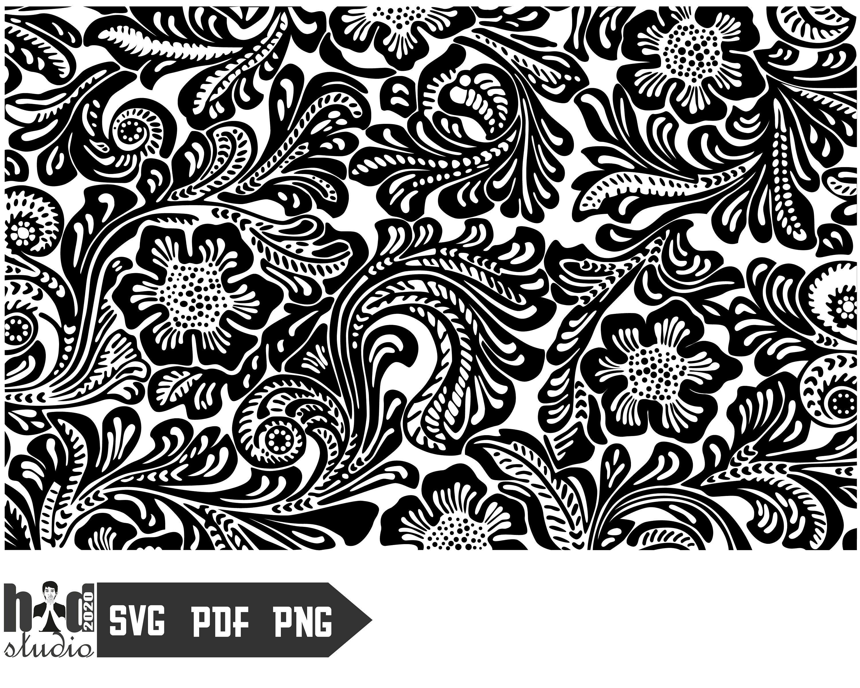 Wallpaper #_B38KpMBlOZrFDOk3MQL222 Western Tooled Leather Pattern Floral Svg Etsy Leather Tooling