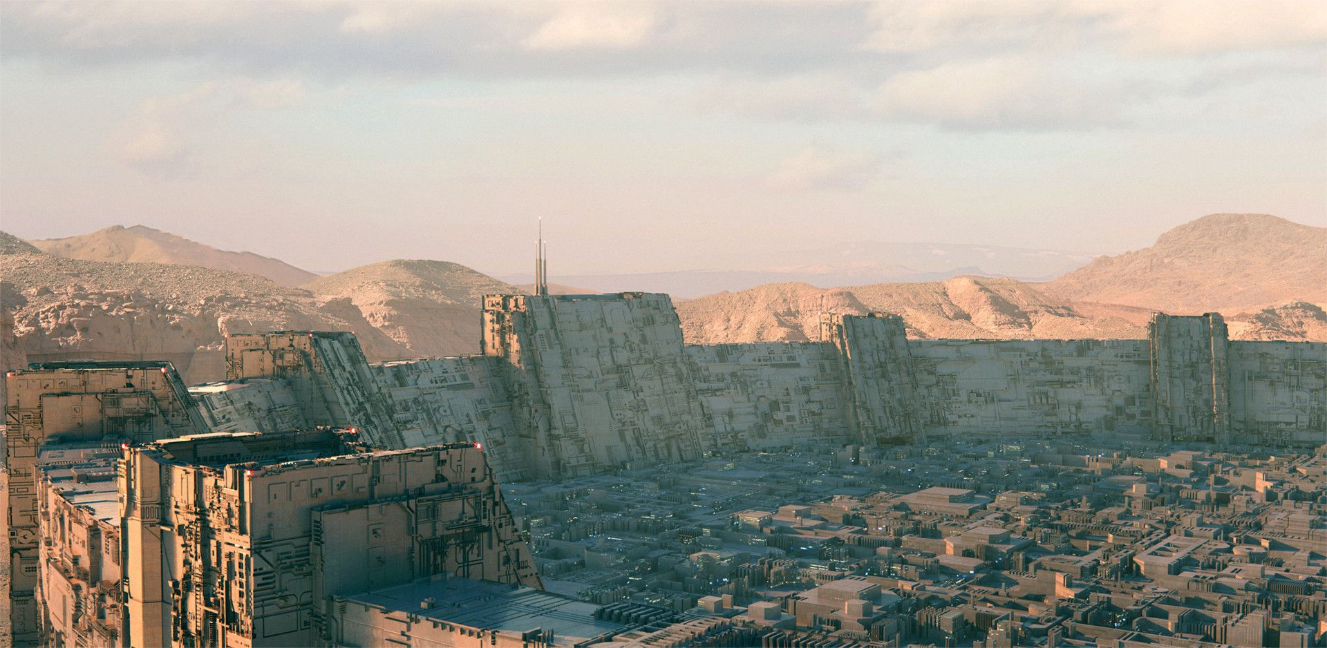 Wallpaper #h2jeIZMBSpphPi3-BDEJ252 Sci Fi Desert Town