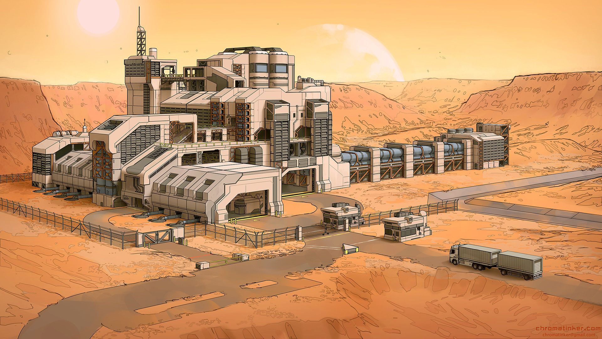 Wallpaper #h2jeIZMBSpphPi3-BDEJ149 Artstation Exoplanet Metal Refinery Adam Taylor No Mans Sky Sci