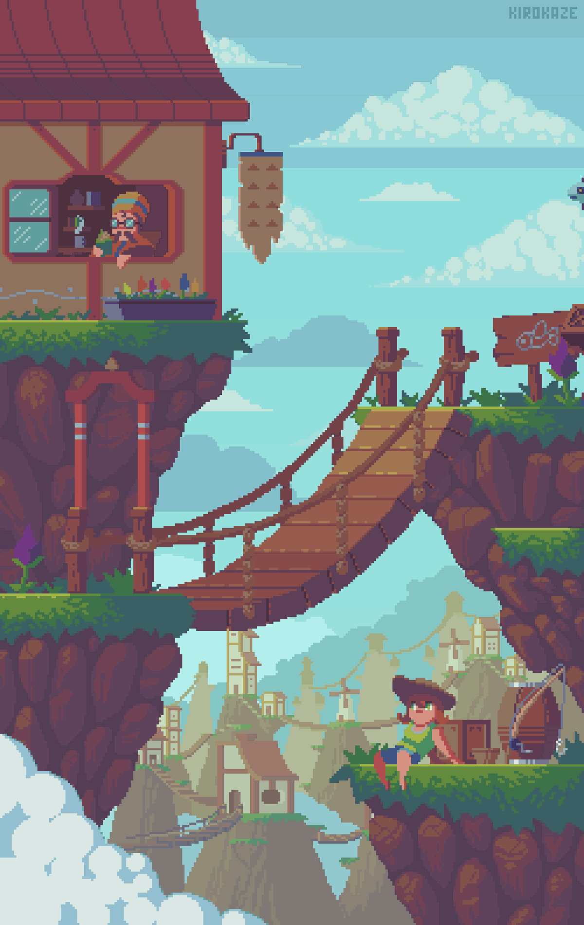 Wallpaper #chldGI8BtGB6xQ78YHF734 Sci Fi and Fantasy of Kirokaze Pixel Art Landscape Pixel Art Games