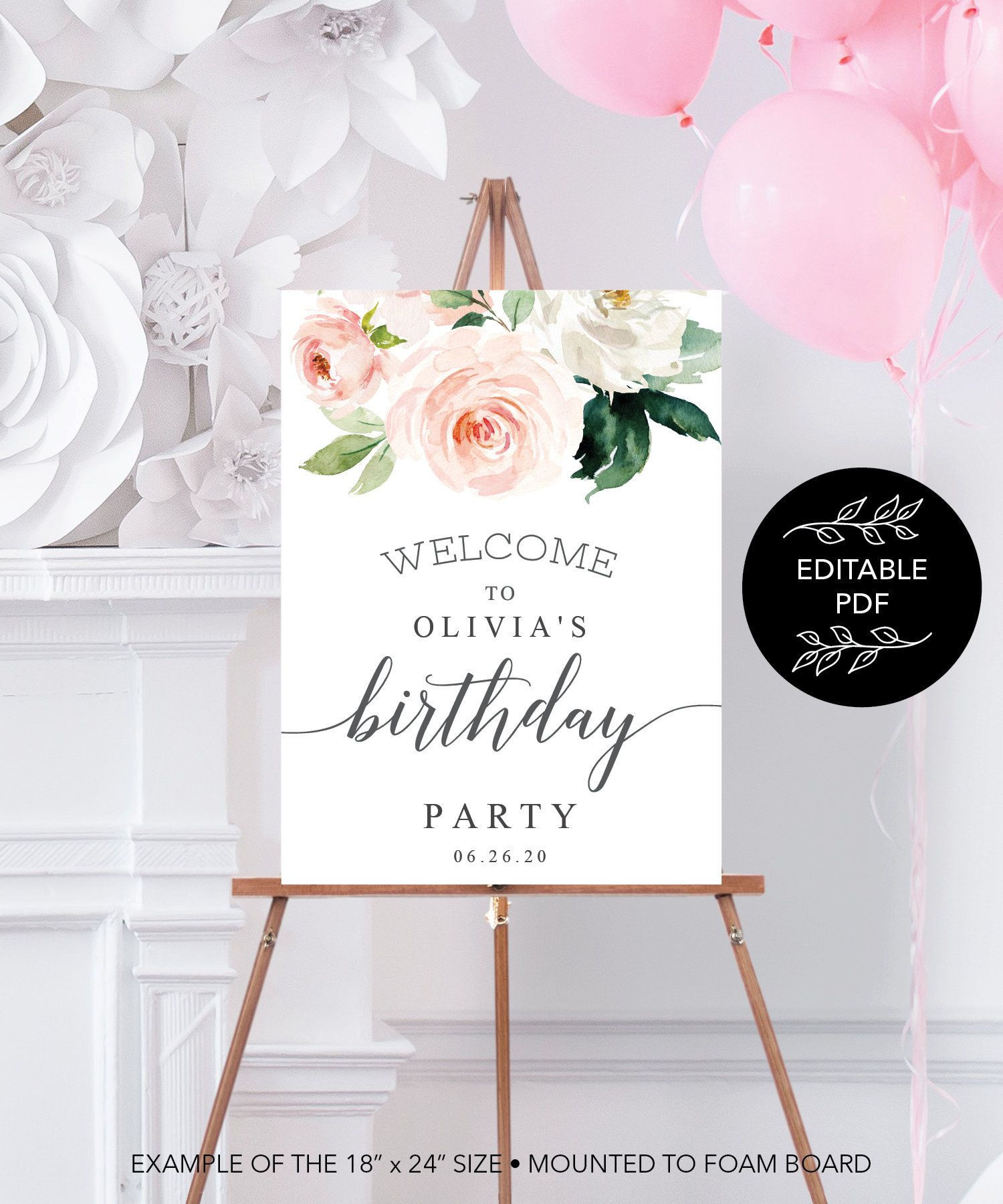 Wallpaper #PDHeNZMB5zzyi_yYylio263 Editable Birthday Welcome Sign Welcome Birthday Party Editable