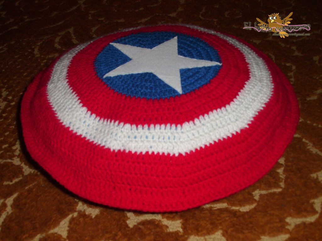 Wallpaper #AGipIZMBSpphPi3-ETHu39 The Captain America Shield All Handmade Crocheted the Star is Made