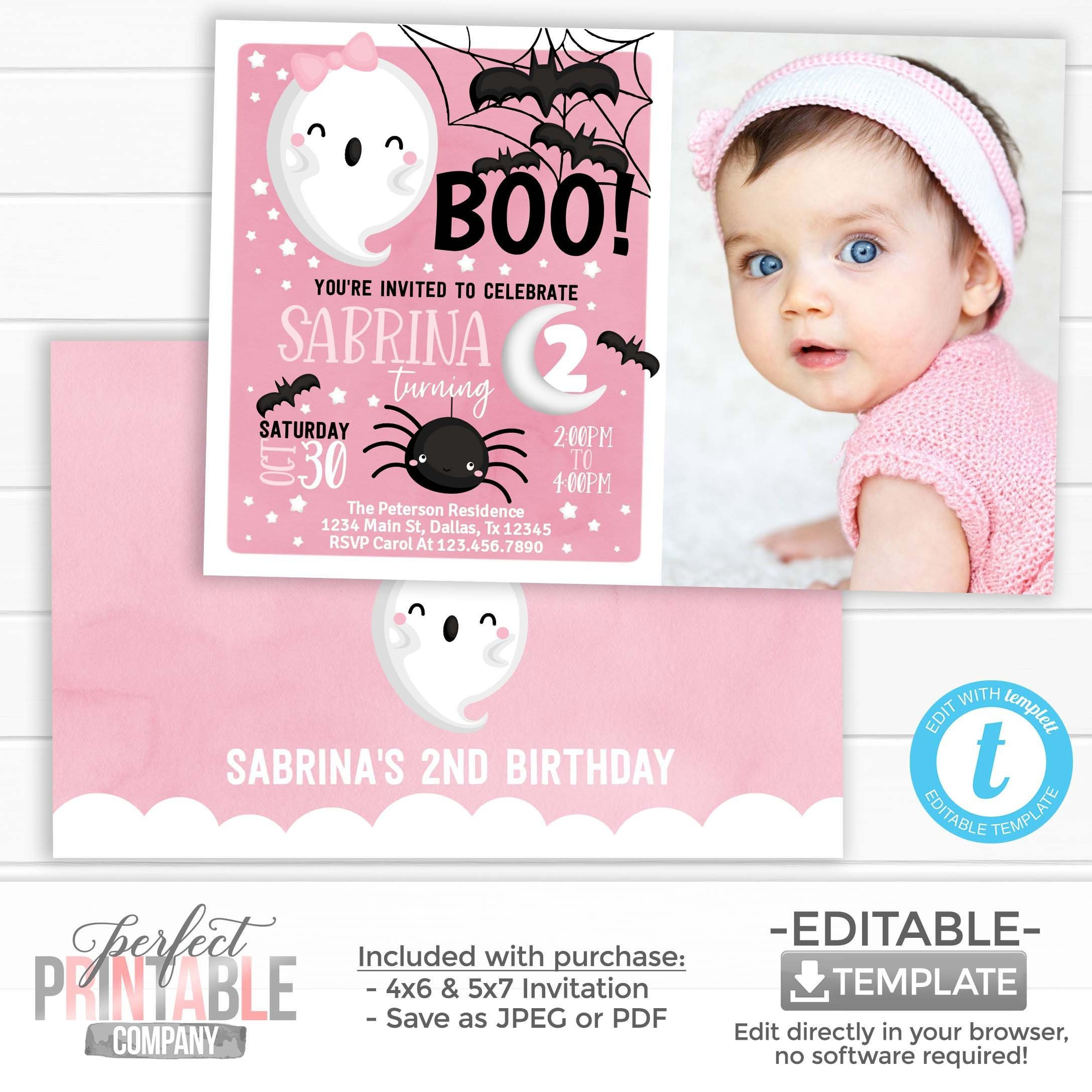 Wallpaper #XPTBOZMBKFX8bn3rFHcU43 Pink Ghost Birthday Party Invitation Ghost Spider Bat Etsy in 2021