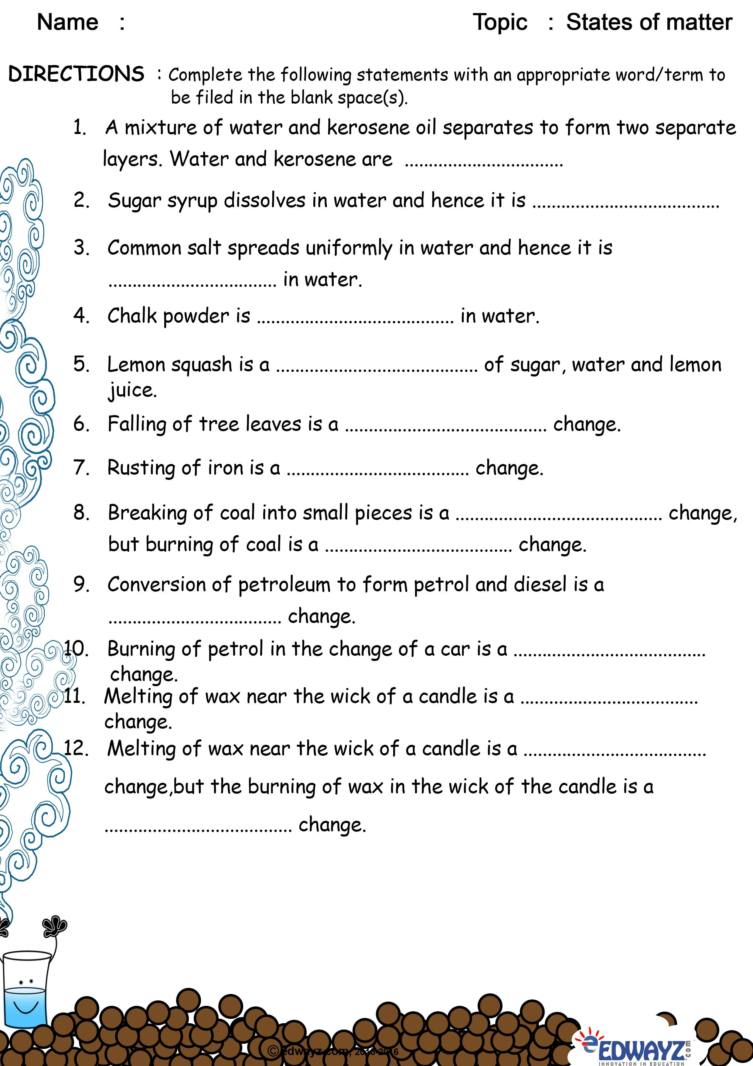 Wallpaper #yTG1NZMB5zzyi_yY3lfV438 4th Grade States of Matter Grade 4 Worksheets Askworksheet