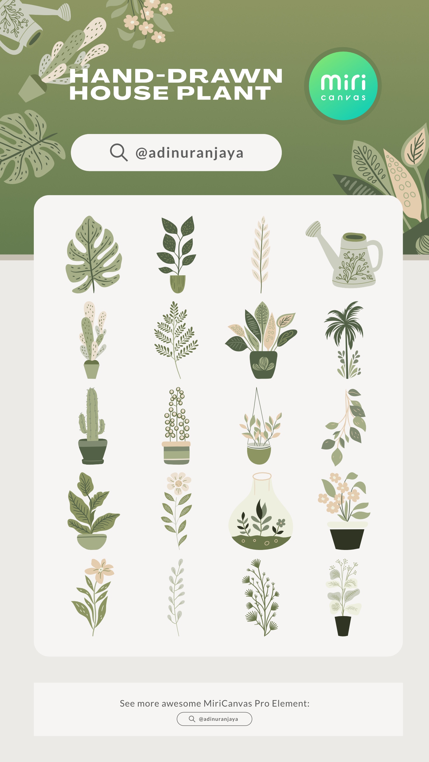 Wallpaper #GLmI3ZIBJvJKYCmEJwEF336 Miricanvas Pro Element Hand Drawn House Plant Element Collection