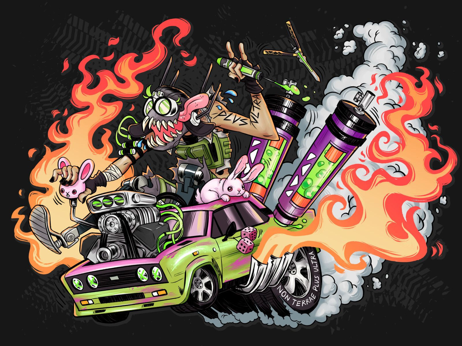 Wallpaper #kWcvDZMBSpphPi3-3uP1178 Rat Fink Octane Brice Morgan Octane Artwork Fan Art