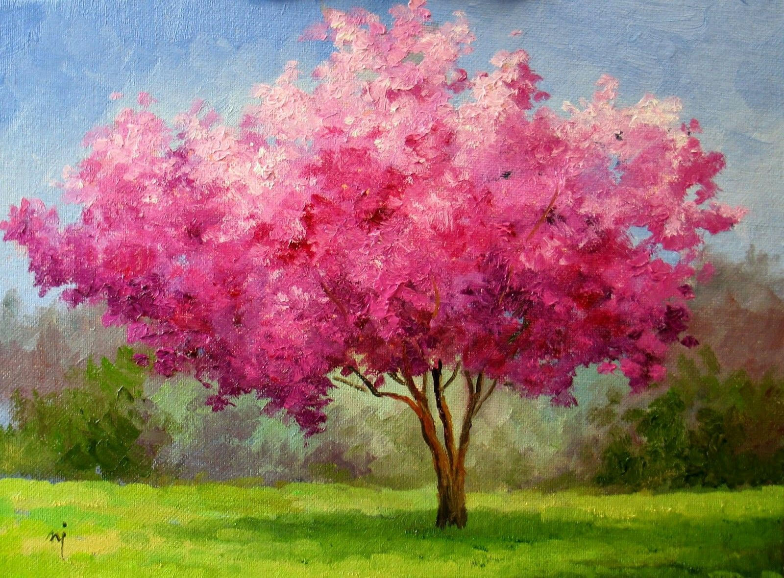 Wallpaper #18733 Pastel Painting Tree at Sunset Original Work Pastel Painting Etsy