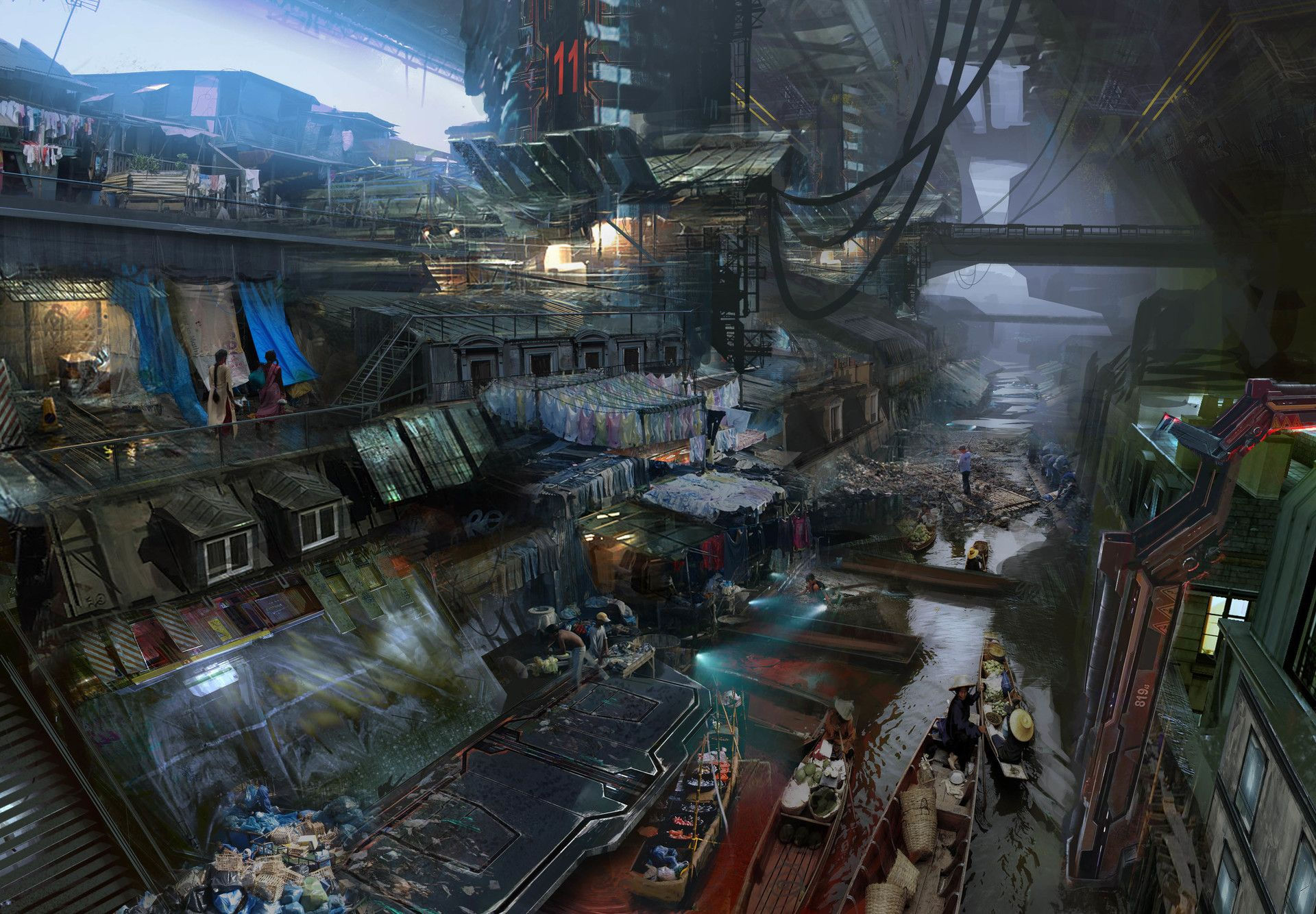 Wallpaper #uWhoHJMBSpphPi3-SyK844 A Futuristic City Filled with Lots of Tall Buildings