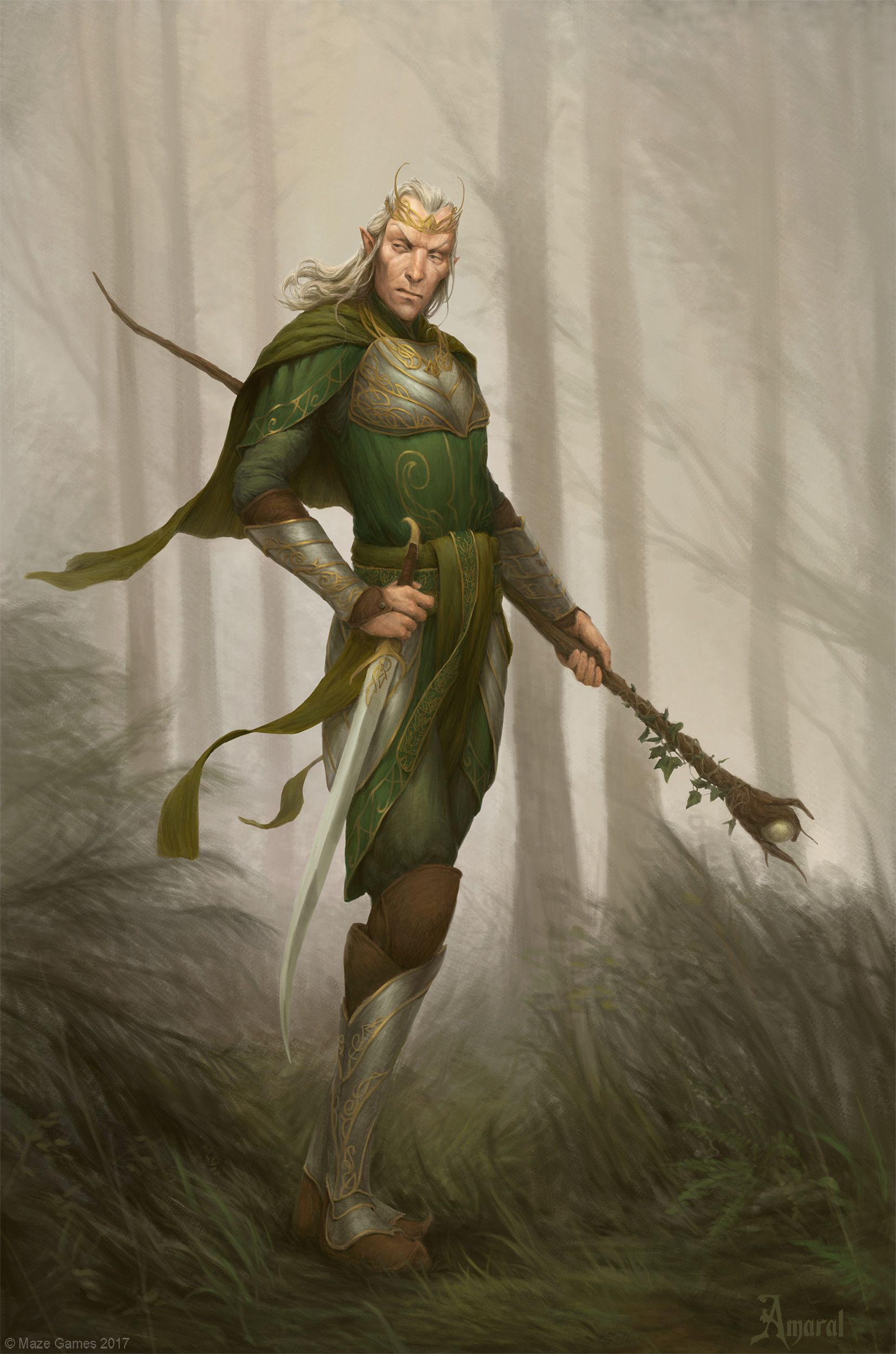 Wallpaper #FljiM5MBzN9vxX34CjrH64 Artstation Elf Lord Carlos Amaral Elf Characters Elf Druid Male Elf