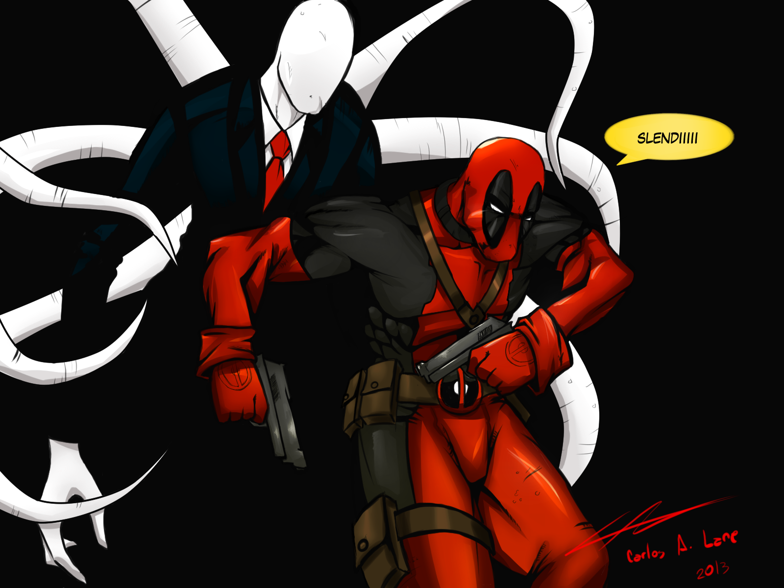 Wallpaper #wEDgL5MBJhL2WPbaU77v208 Deadpool vs Slender