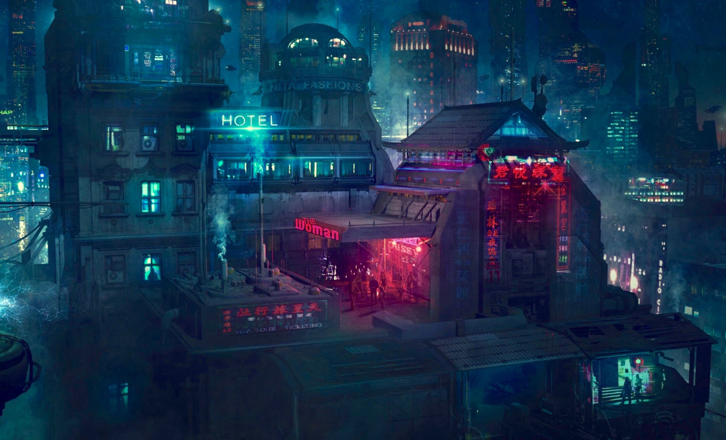 Wallpaper #n3QNzY4B_8f4nGFaSHRW18 Pin by Shane White on Ambiances Wall Murals Cyberpunk City Mural