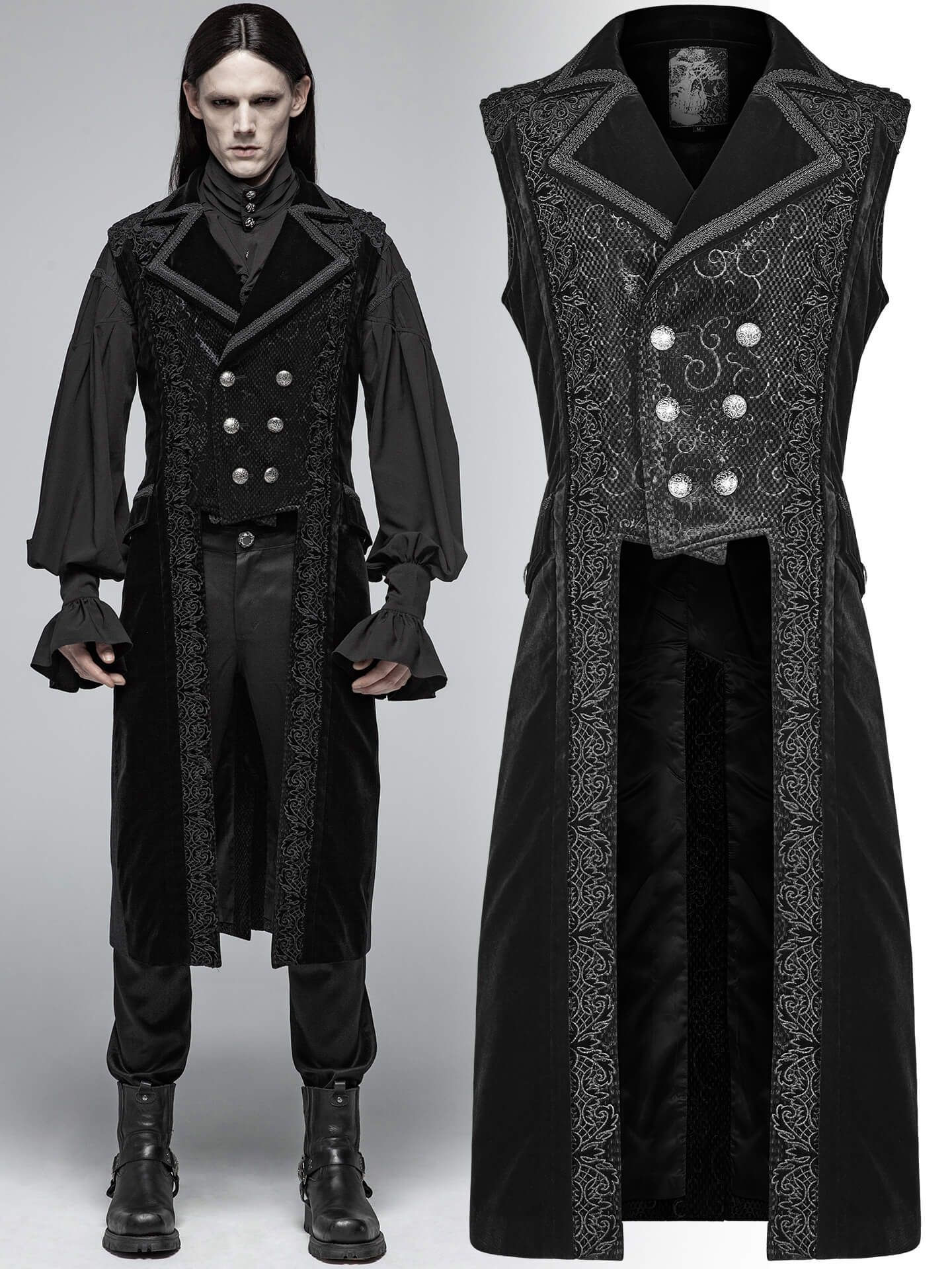 Wallpaper #kyxGSZMB0E1QgA7wmPIG111 Black Velvet Waistcoat by Punk Rave Victorian Clothing Gothic