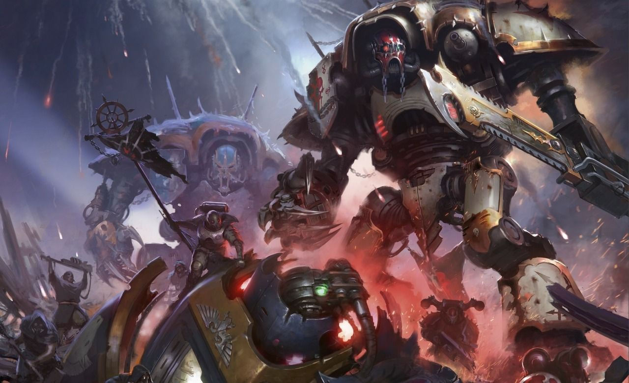 Wallpaper #5XfXJ5MB-pgBXx60OqfB105 Chaos Knights in Action Warhammer 40k Artwork Warhammer Artwork