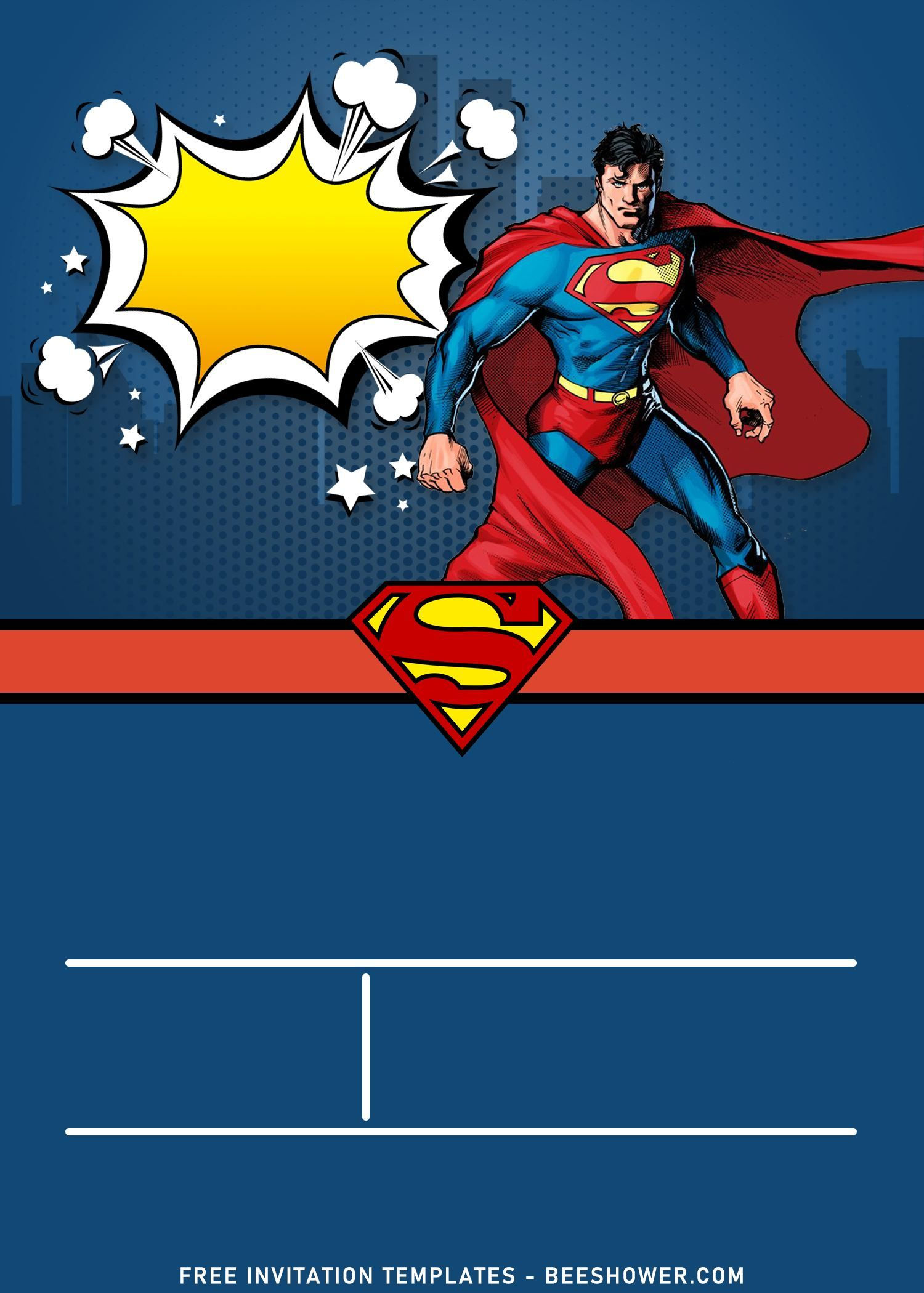 Wallpaper #BhkaEI8BtGB6xQ78RV5Q36 Awesome 11 Comic Superman Boys Birthday Invitation Templates for All