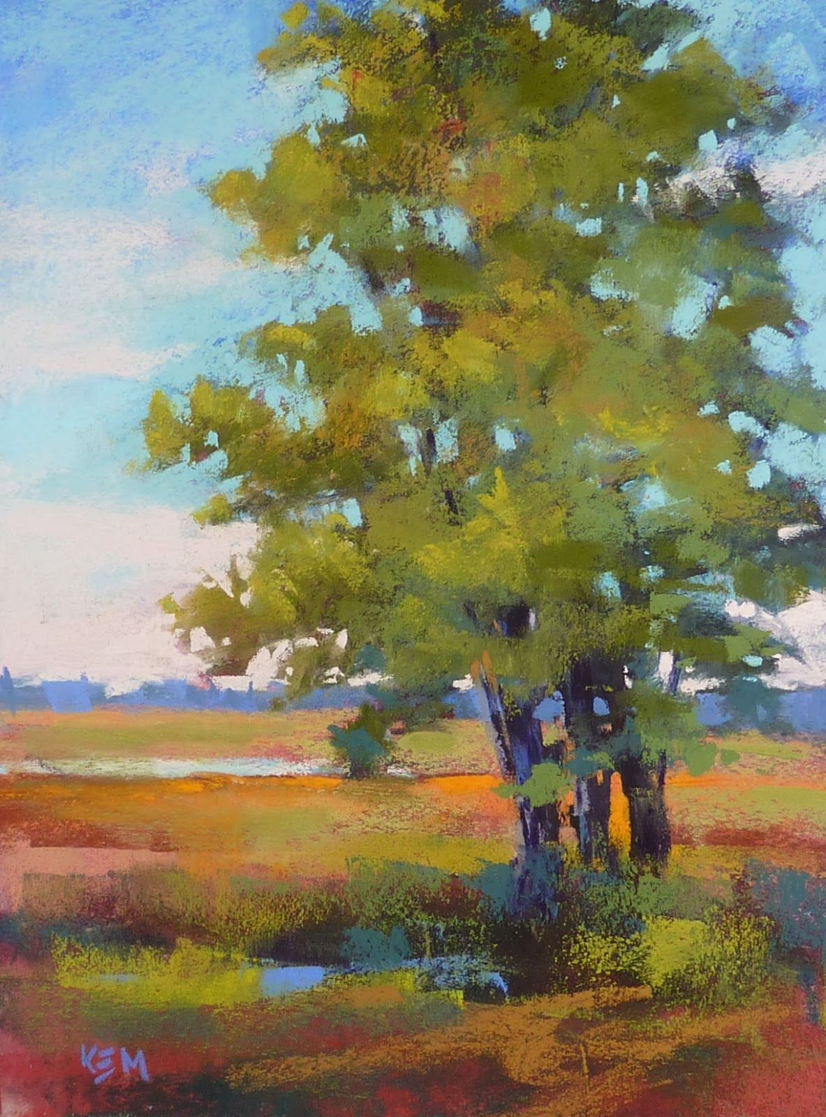 Wallpaper #18733 Pastel Painting Tree at Sunset Original Work Pastel Painting Etsy