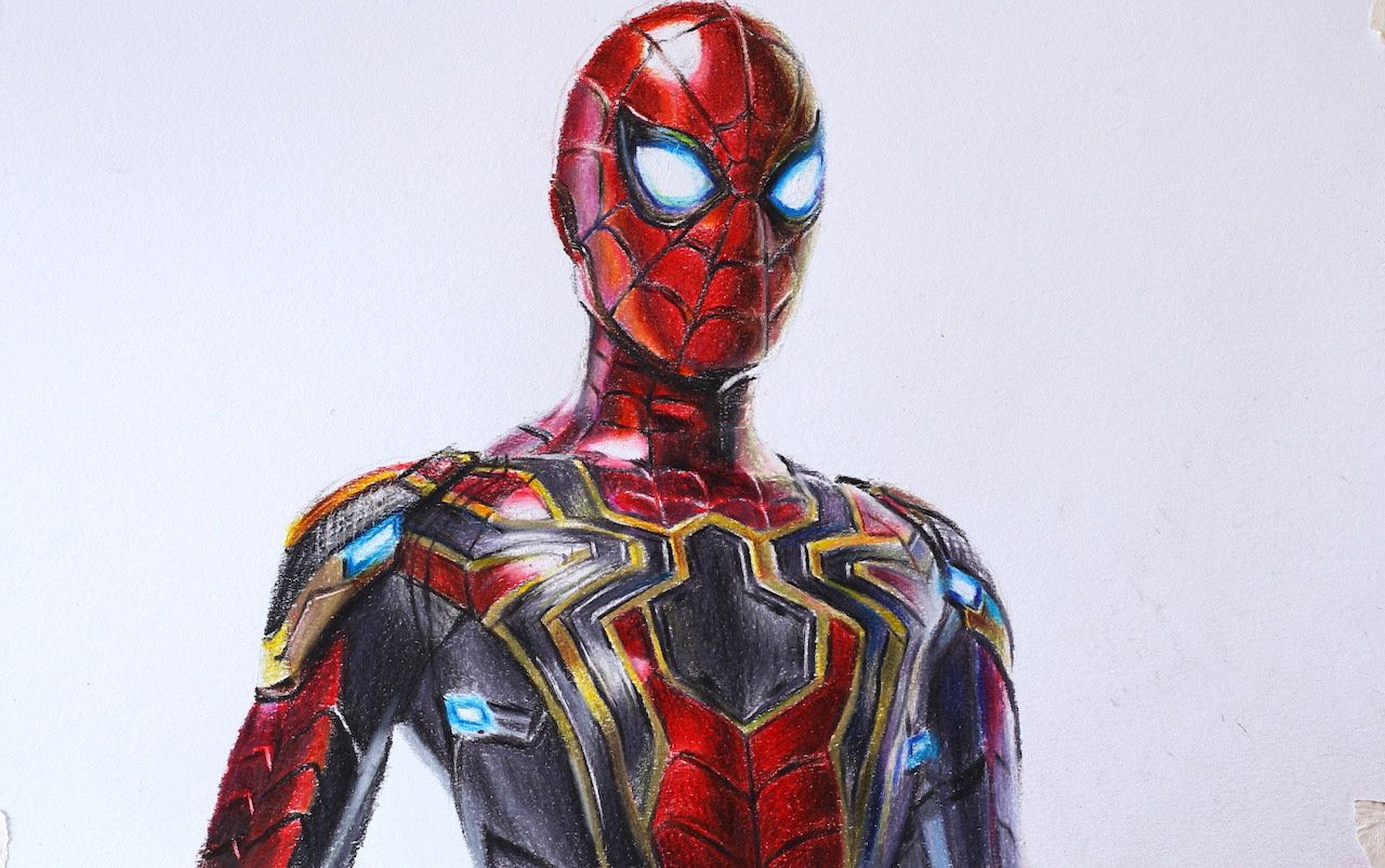 Wallpaper #ehkh_Y4BtGB6xQ78tkc946 Iron Spider Man New Spider Man Suit Far from Home Iron Man Drawing