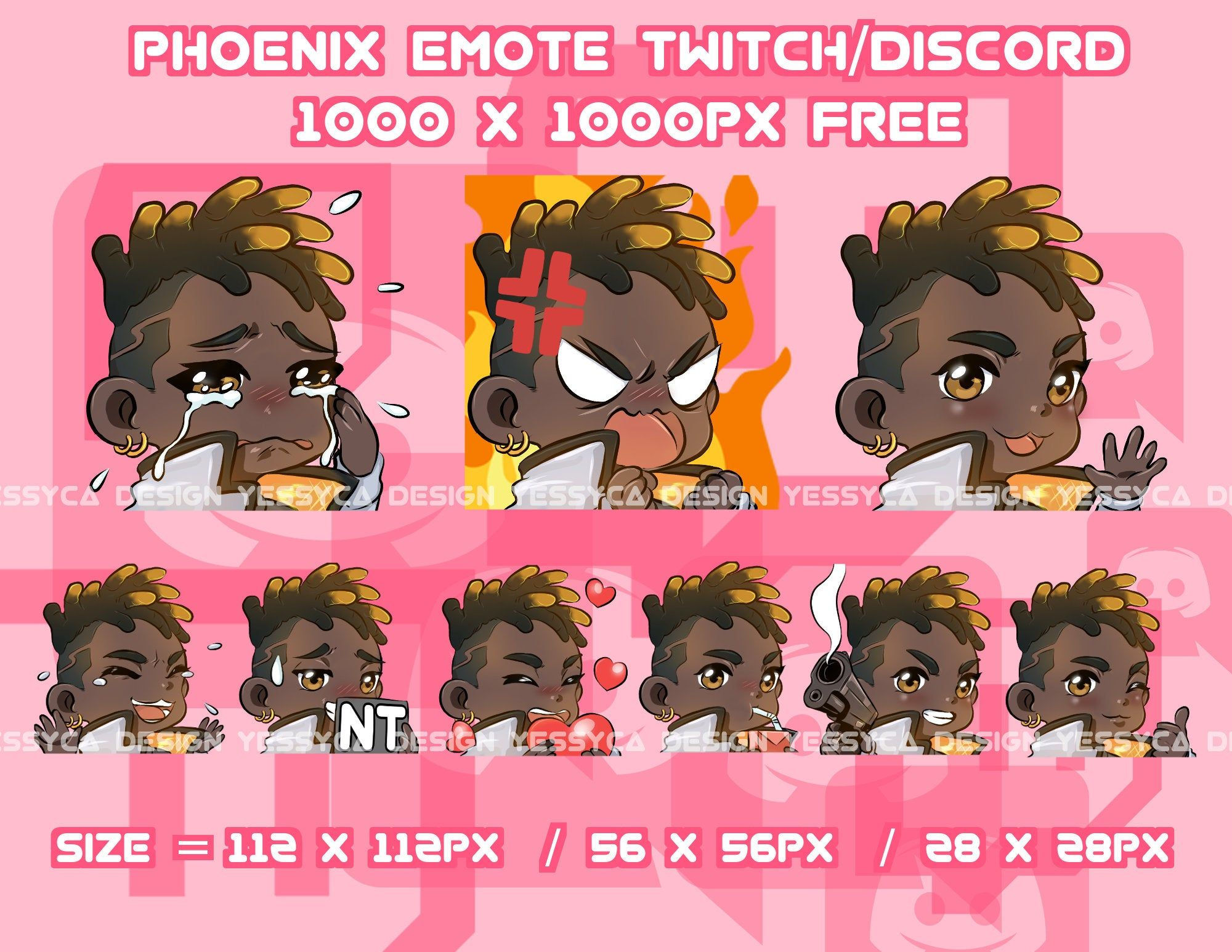 Wallpaper #F551B Jett Valorant Chibi Twitch Emotes Pakket Discord Etsy Nederland