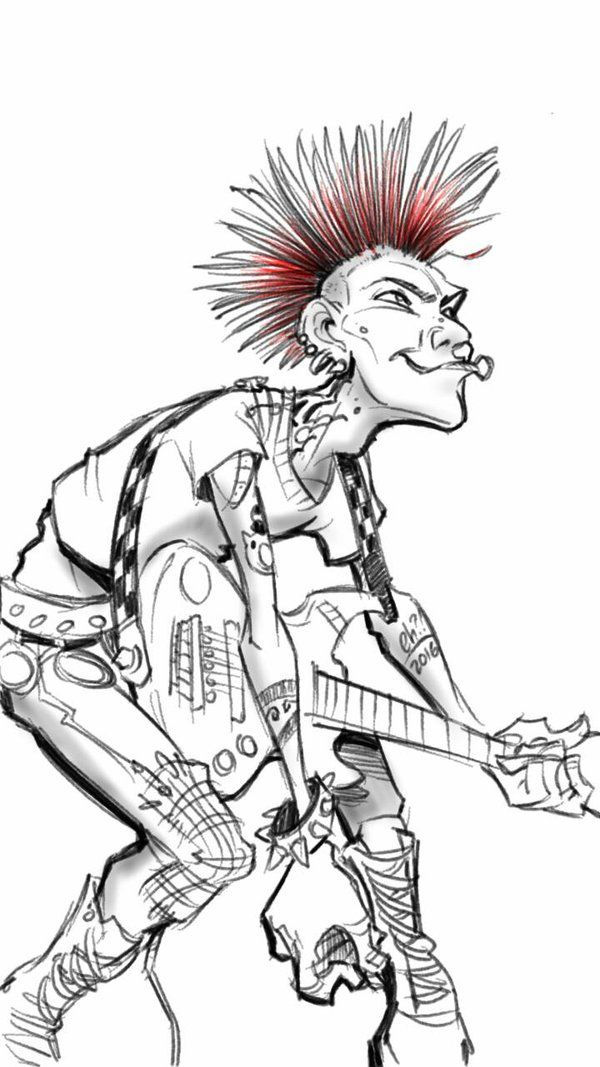 Wallpaper #59e9f Cartoon Punk Rock Hair 12381474 Vector Art at Vecteezy