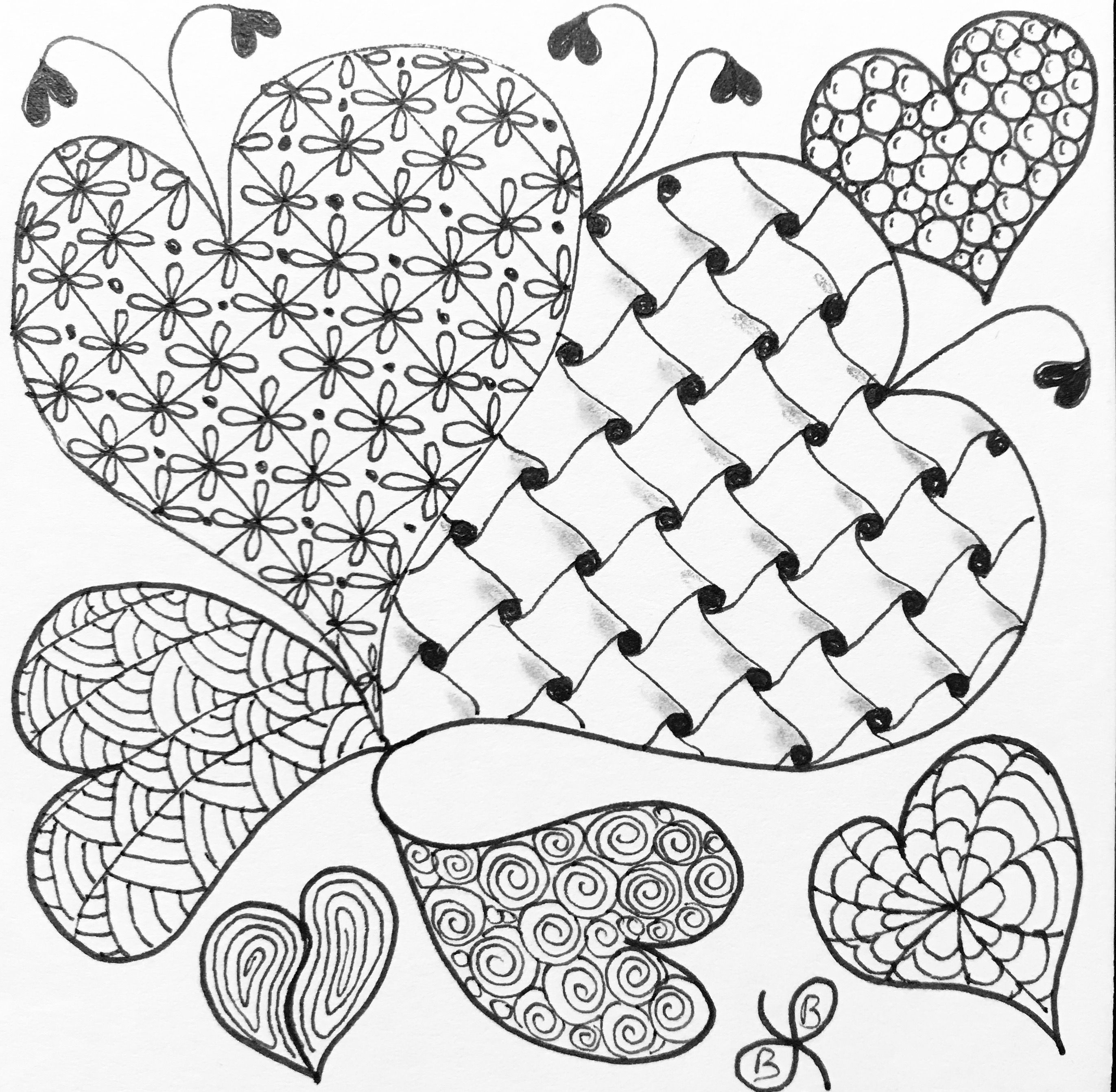 Wallpaper #12eRAJMBSpphPi3-GKYv36 Zentangle Hearts Tangle Doodle Doodles Zentangles Zentangle Art