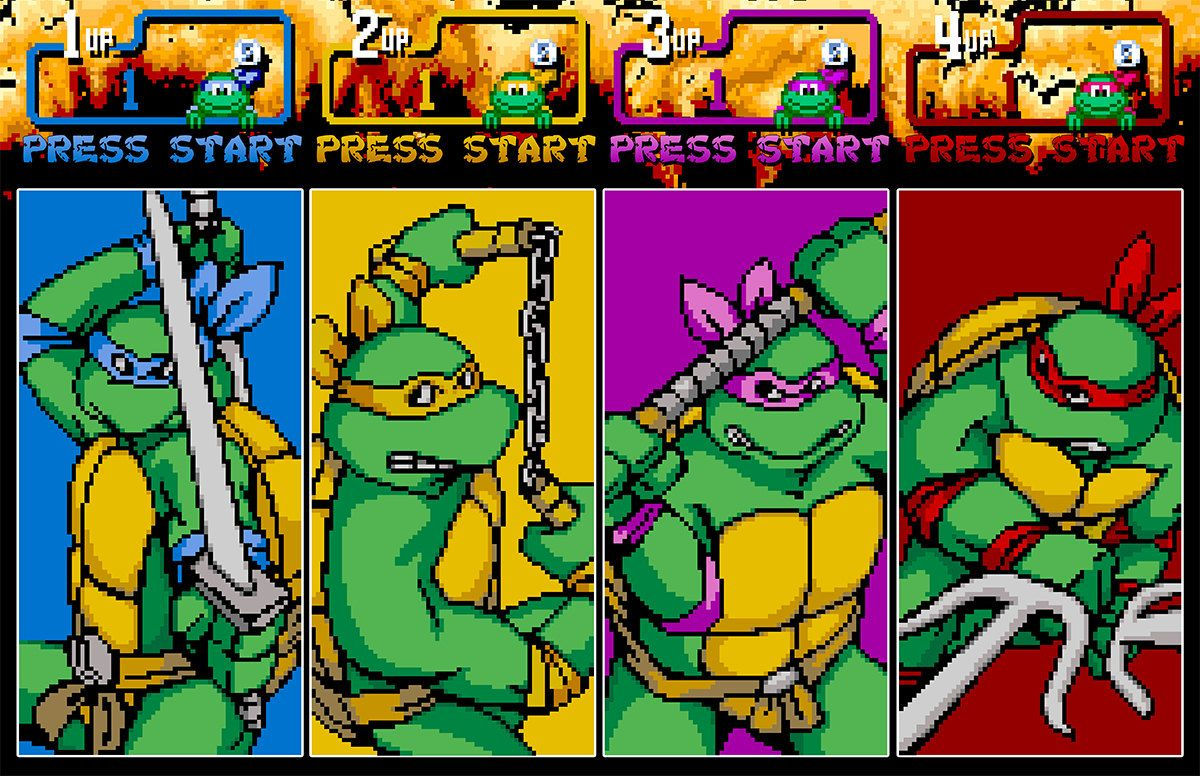 Wallpaper #B2ceEZMBSpphPi3-cPYe68 Video Game Print Tmnt the Arcade Game Digital by Arcadecache Ninja